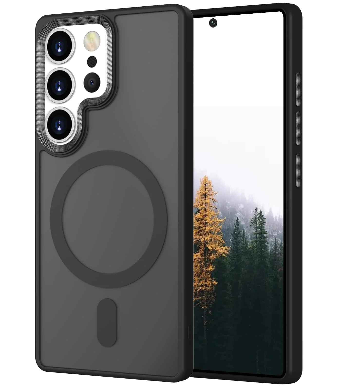 DL3 Mobilak Magnetic Car-Mount Case for Samsung Galaxy S24 Ultra with Camera Protection and Microfiber Lining - Black