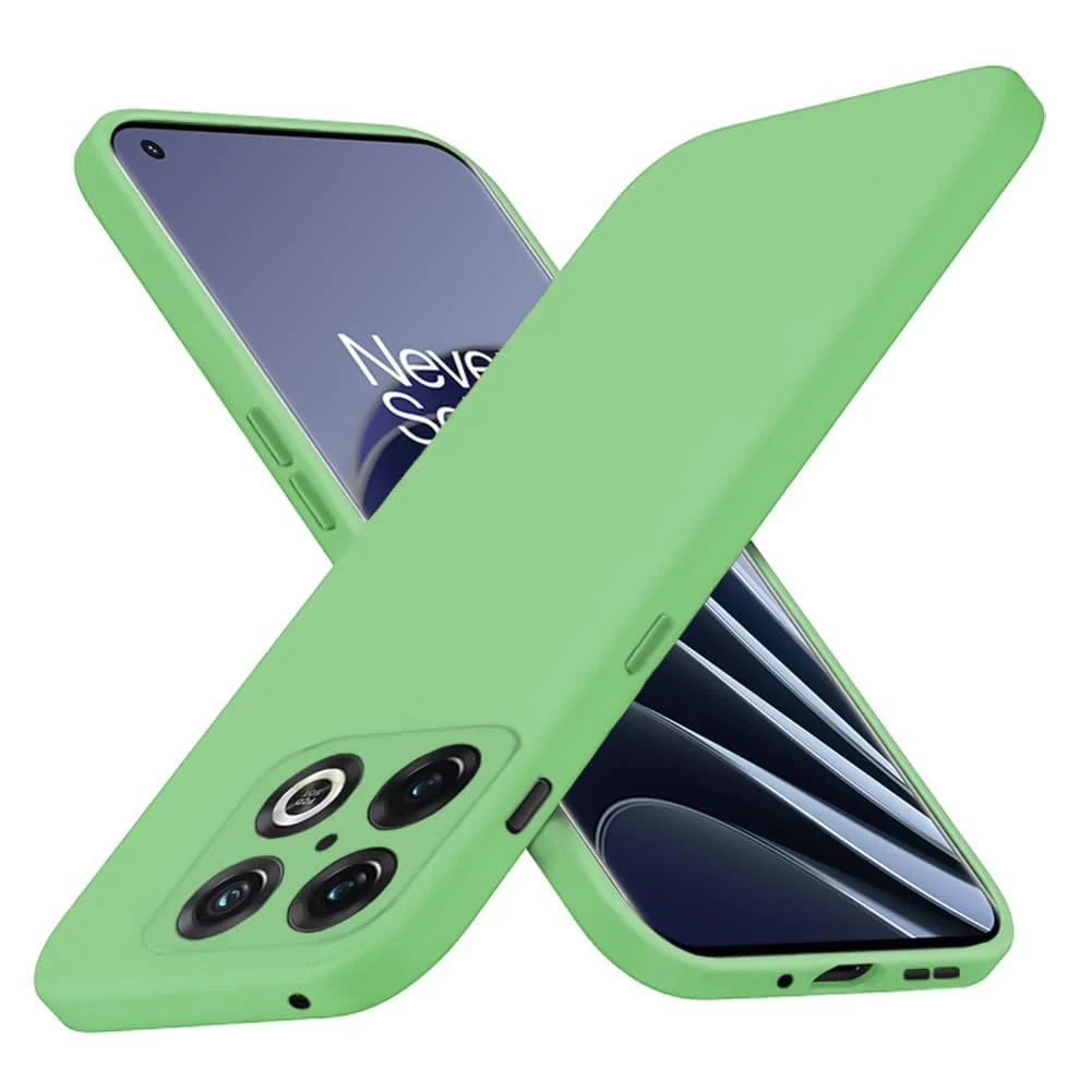 DL3 Mobilak Silicone Protective Case for OnePlus 10 Pro, Shock-absorbing protection, Scratch-resistant surface, Soft microfiber lining - Light Green