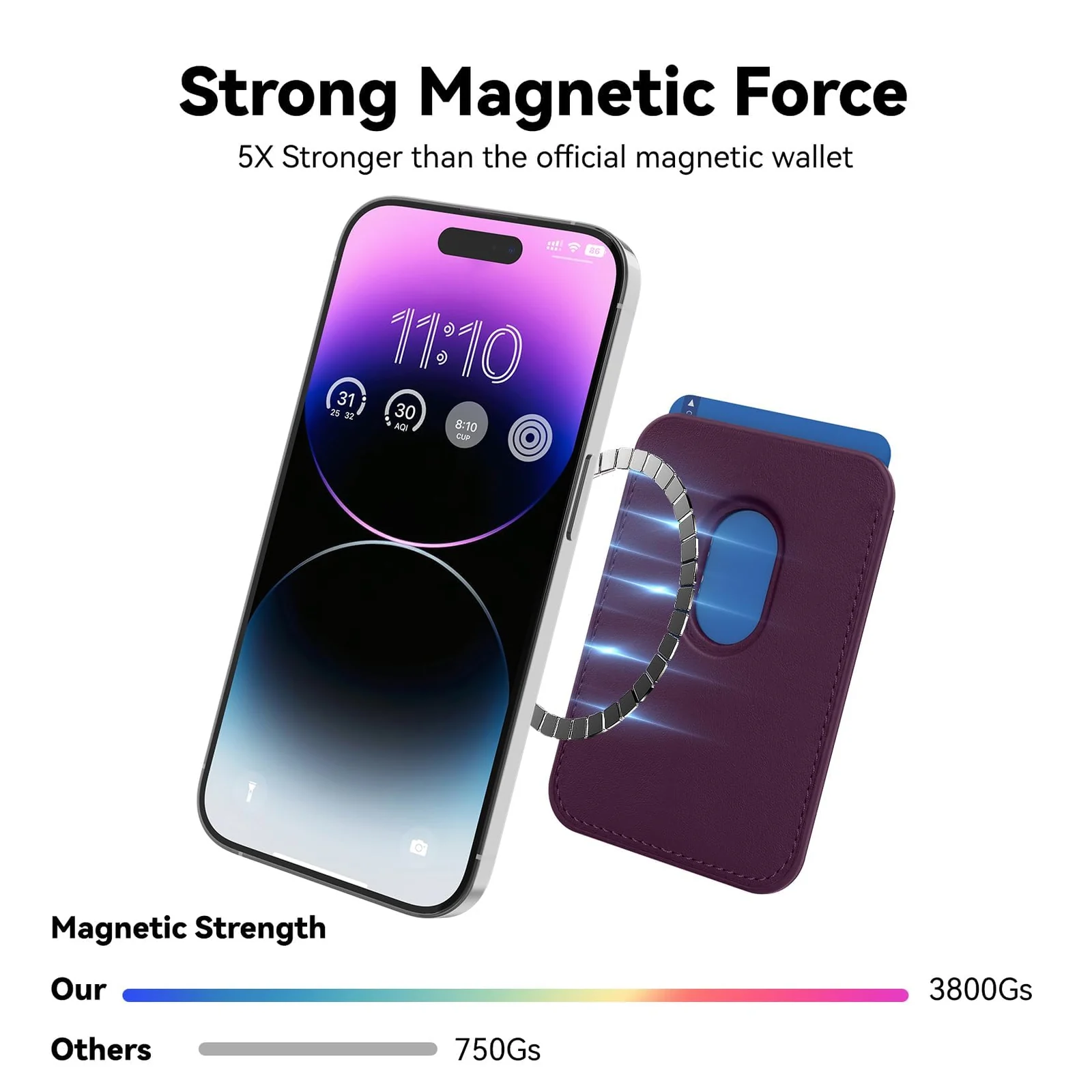 DL3 Mobilak Magnetic Card Holder Phone Wallet for iPhone 16/15/14/13/12 Series with MagSafe, Wallet for iPhone 16 15 14 Pro Max Plus Series, MagSafe 3 Wallet for iPhone 13 12 Pro Max Mini Series - Modena
