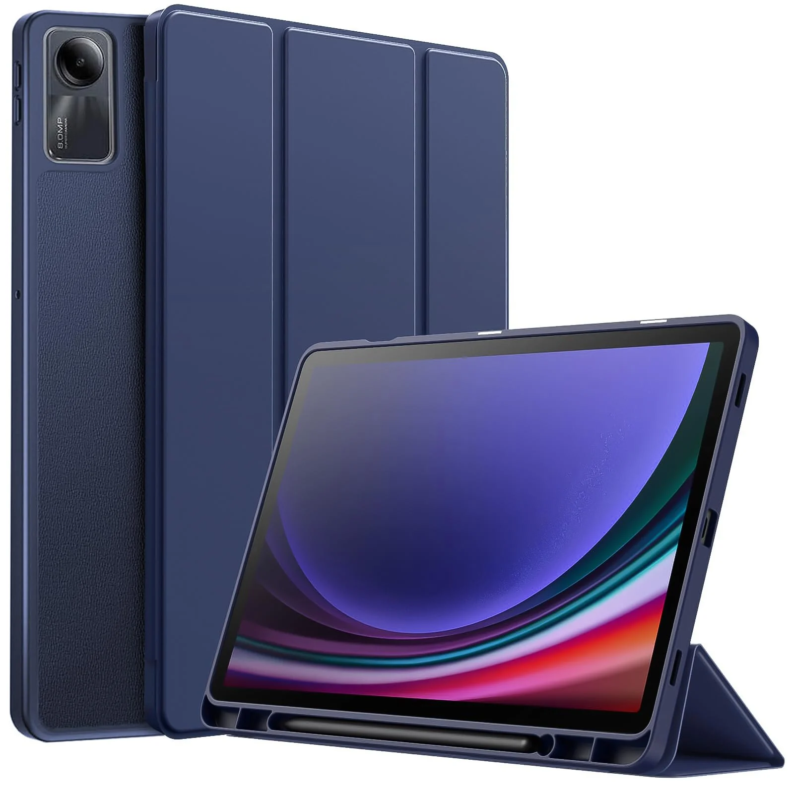 DL3 Mobilak Smart Case For Xiaomi Redmi Pad SE 11 inch Tablet 2023 Cover with Pencil Holder, Soft TPU Smart Stand Back Cover Auto Wake/Sleep
