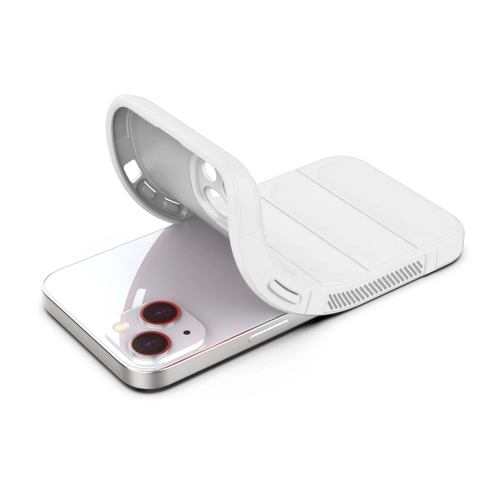 DL3 Mobilak Soft Silicone Protective Case for Apple iPhone 15 with Camera Protection and Shockproof Design - White