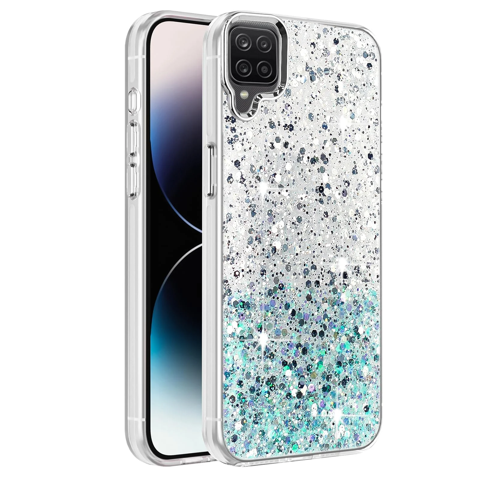 Samsung Galaxy A12 / M12 — DL3 Mobilak Glitter Protective Case for Samsung Galaxy A12 / M12, Supports wireless charging, Camera protection, Shock-absorbing protection