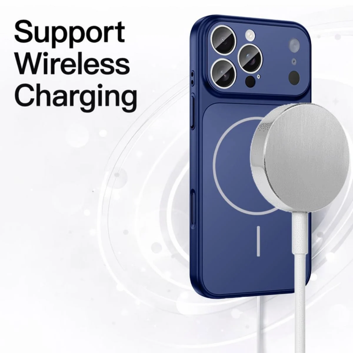 DL3 Mobilak MagSafe-Compatible Magnetic Case for iPhone 12 Pro Max with Camera Protection and Shockproof Design - Blue