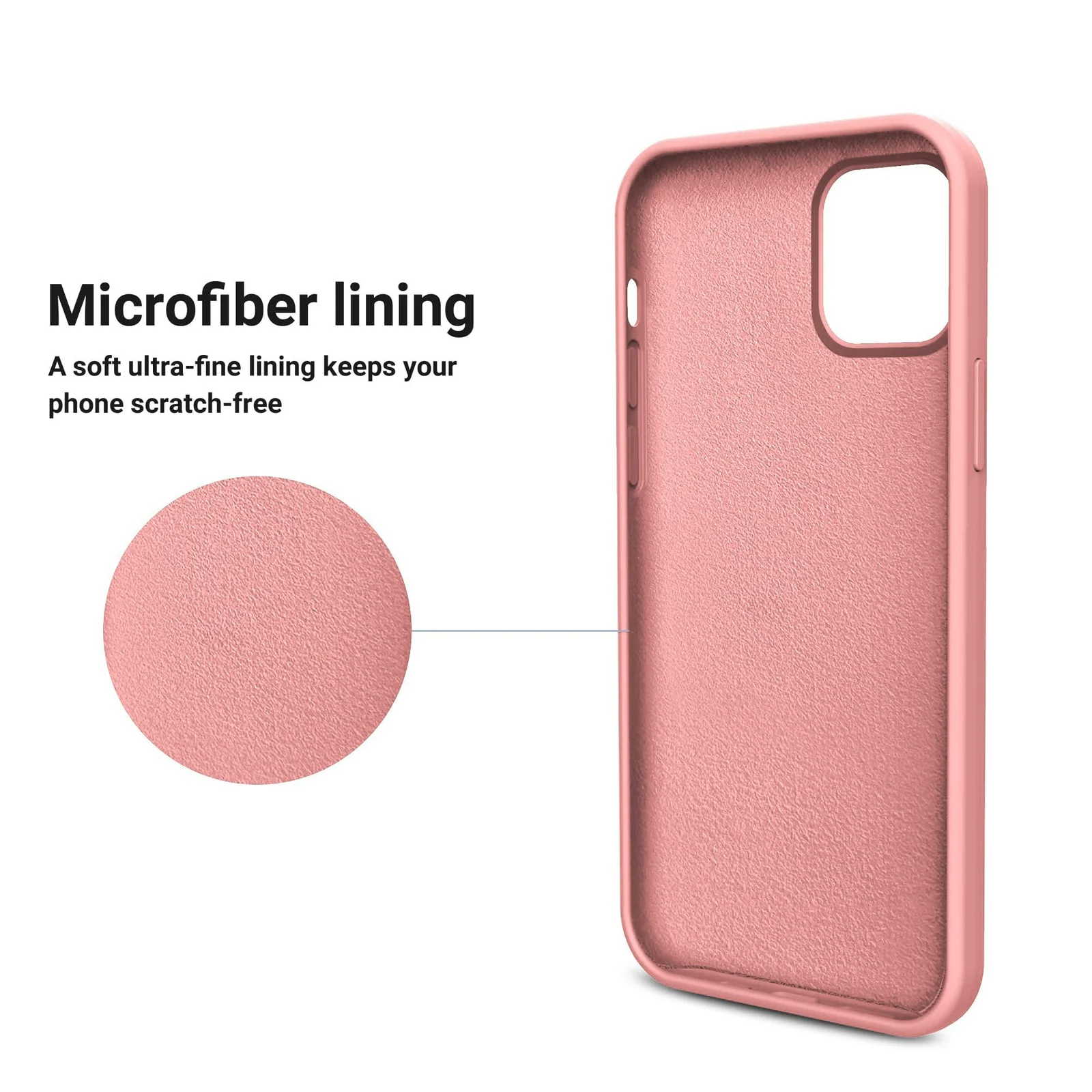 DL3 Mobilak Liquid Silicone Protective Case for iPhone 14 Pro (6.1 Inch) with Camera Protection and Microfiber Lining - Pastel Pink