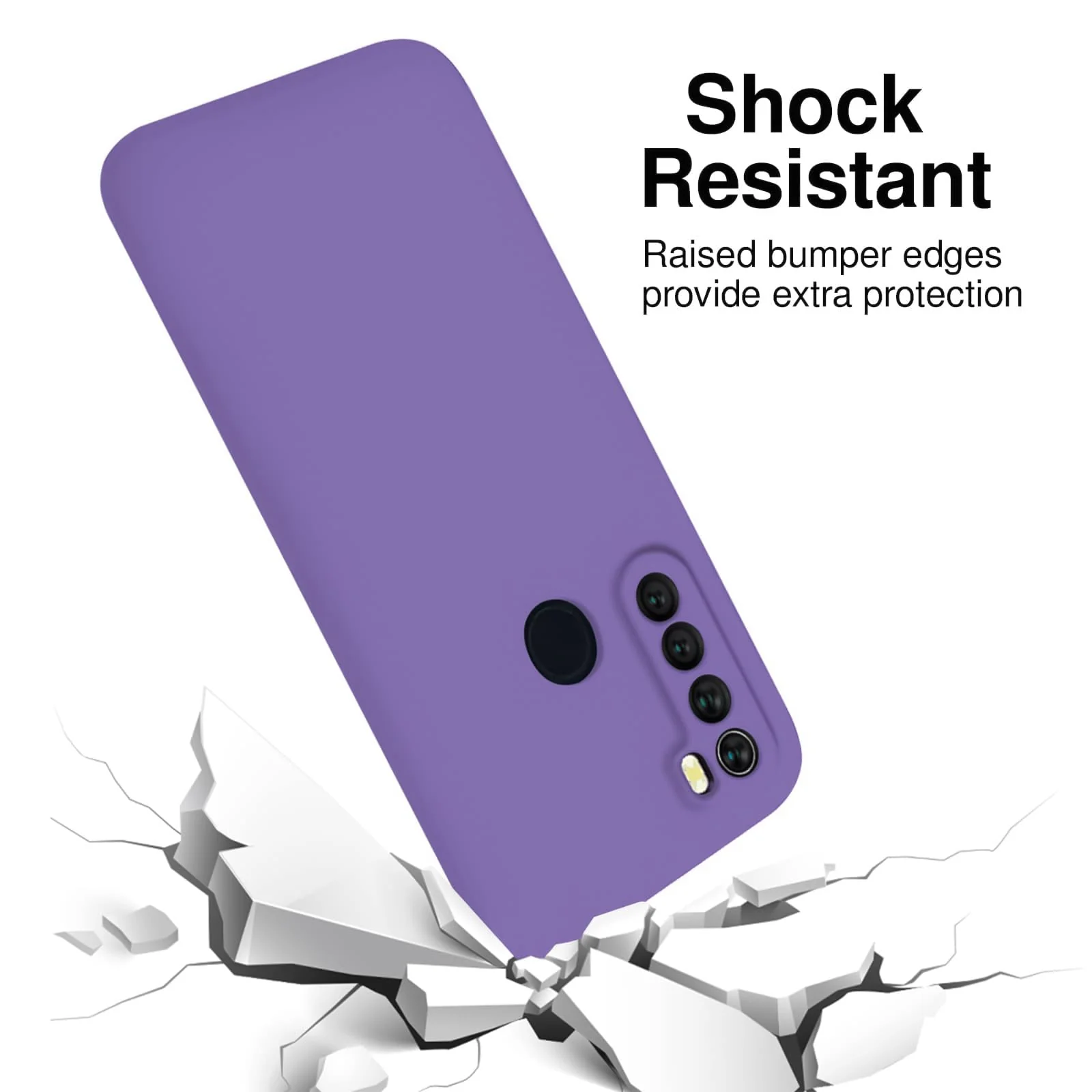 DL3 Mobilak Soft Silicone Protective Case for Xiaomi Redmi Note 8 with Microfiber Lining and Shockproof Design - Light Purple