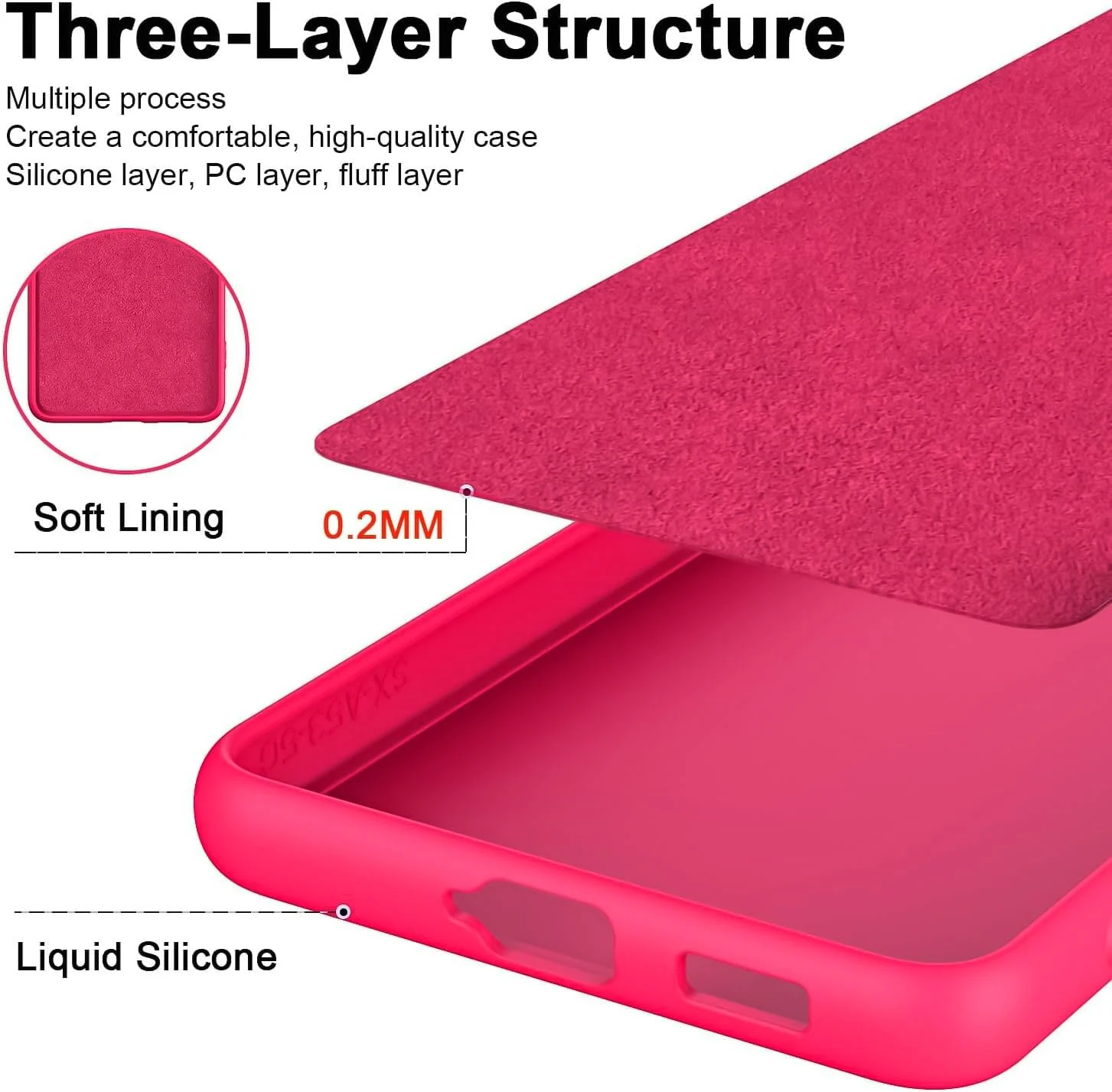 DL3 Mobilak Soft Silicone Protective Case for OPPO A98 with Microfiber Lining and Shockproof Design - Hot Pink