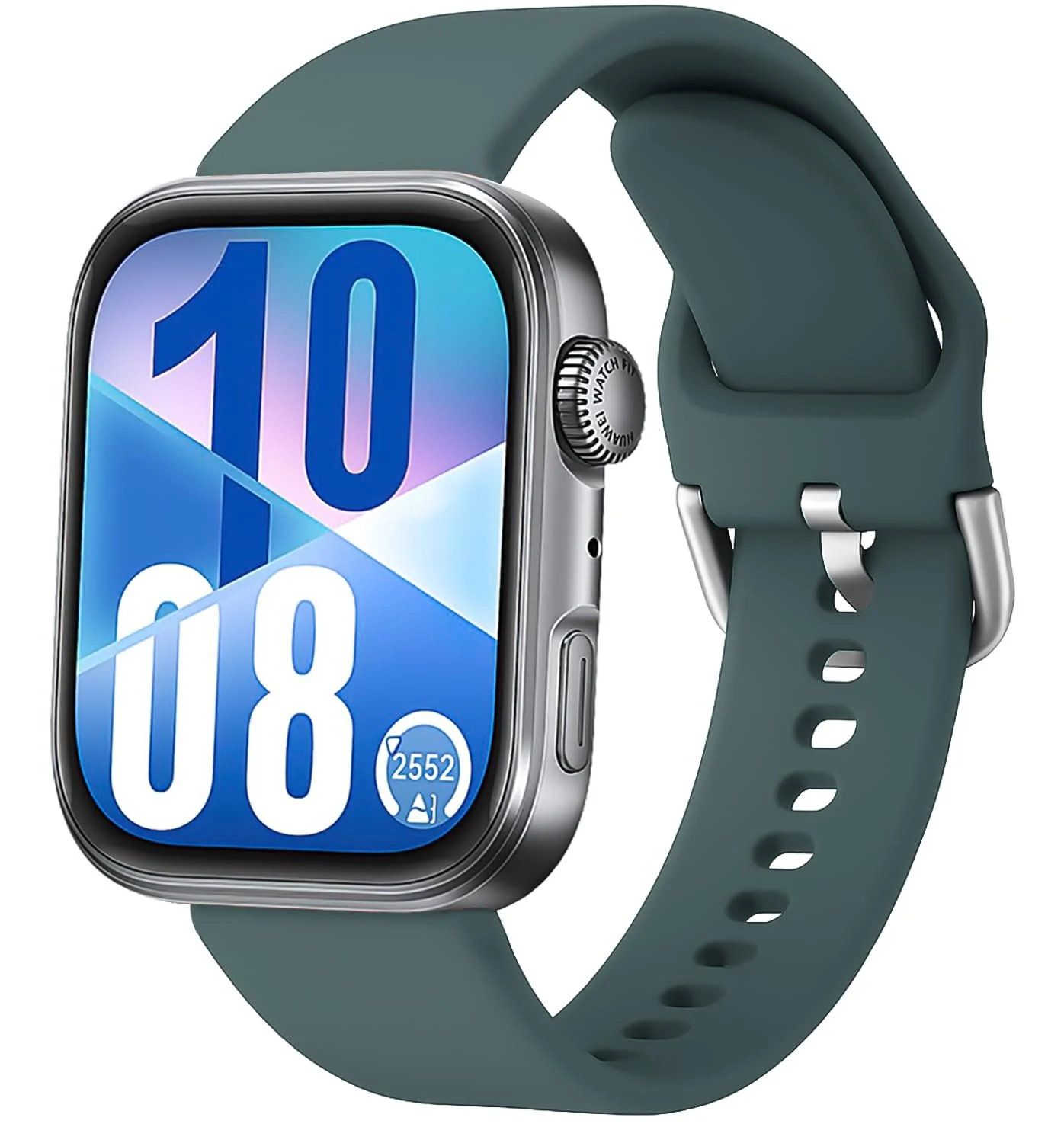 DL3 Mobilak Silicone Bracelet for Huawei Watch Fit 3/Watch Fit 4 Pro/Fit 4 Strap, Soft Silicone Sport Replacement Strap for Women/Men, Adjustable Waterproof Sports Band - Pine Green