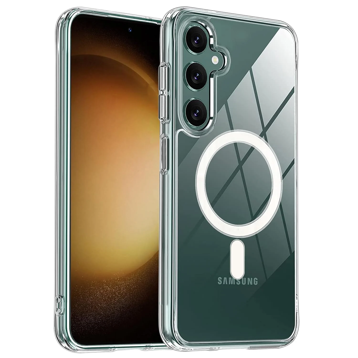 DL3 MOBILAK Clear Magnetic Phone Case Compatible with MagSafe for Samsung Galaxy A14 4G and 5G