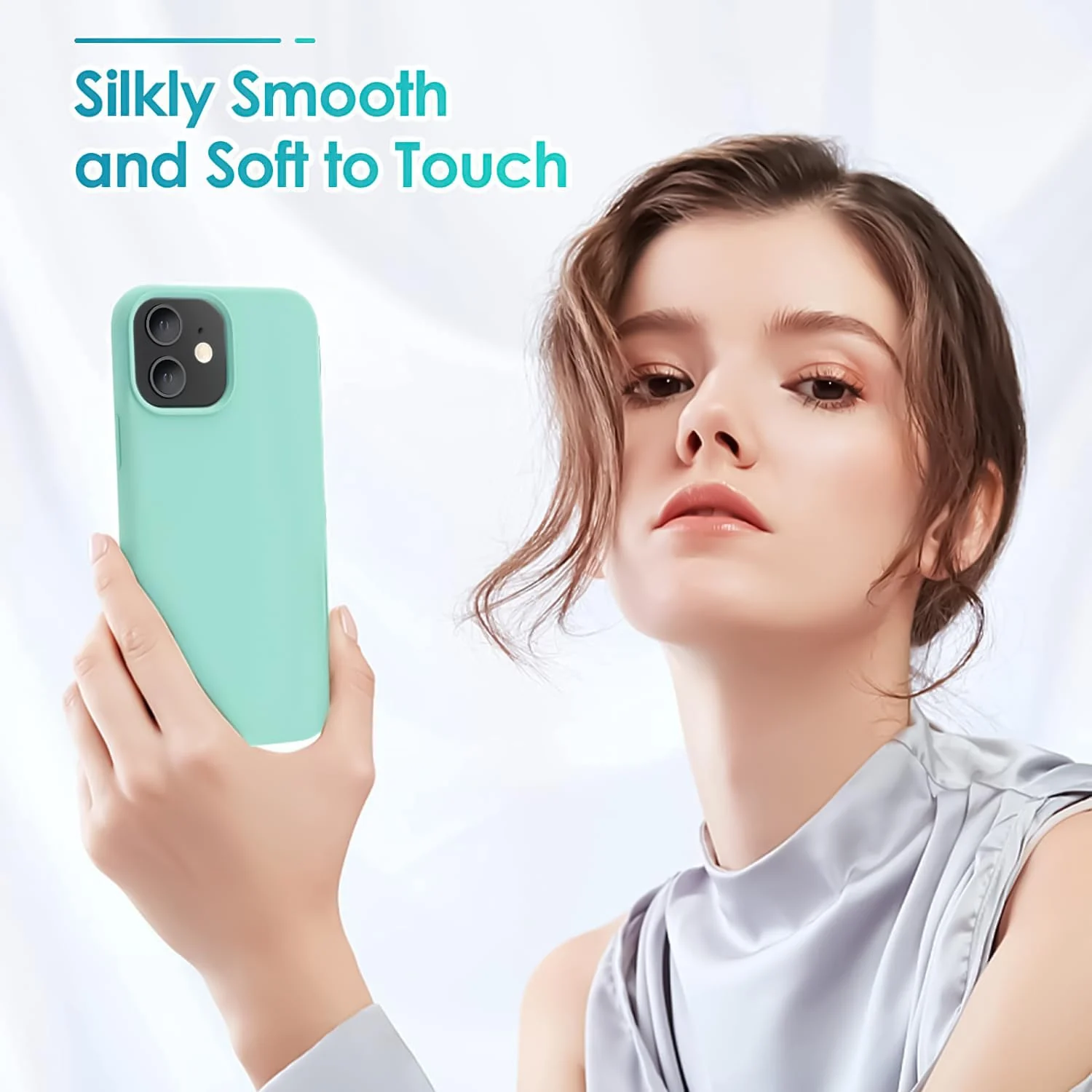 DL3 Mobilak Liquid Silicone Protective Case for iPhone 11 (6.1 Inch) with Camera Protection and Microfiber Lining - Sea Blue