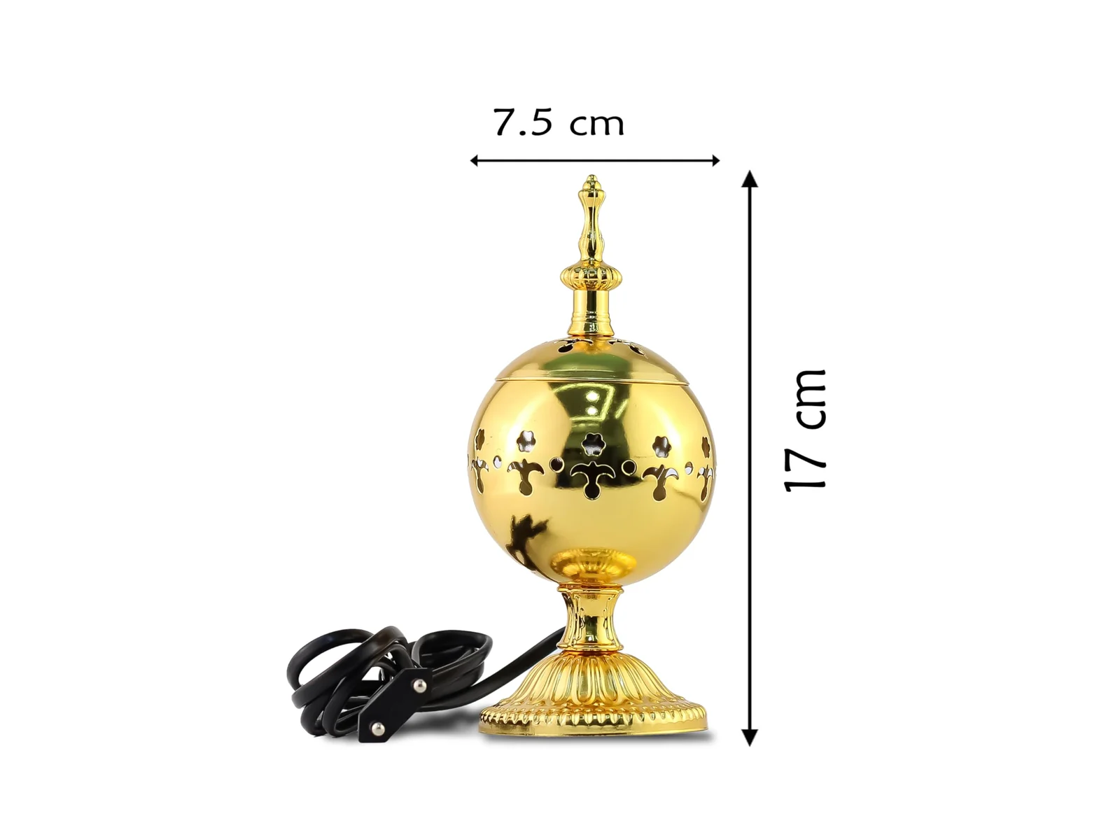 Mobigon Arabian Electric Incense Burners metal Vintage Arabic Burner, Middle Eastern Incense Holder- Electric Incense Burner Bakhoor Suitable For Arabian Oud, Home, Hotel Decor - i. Gold