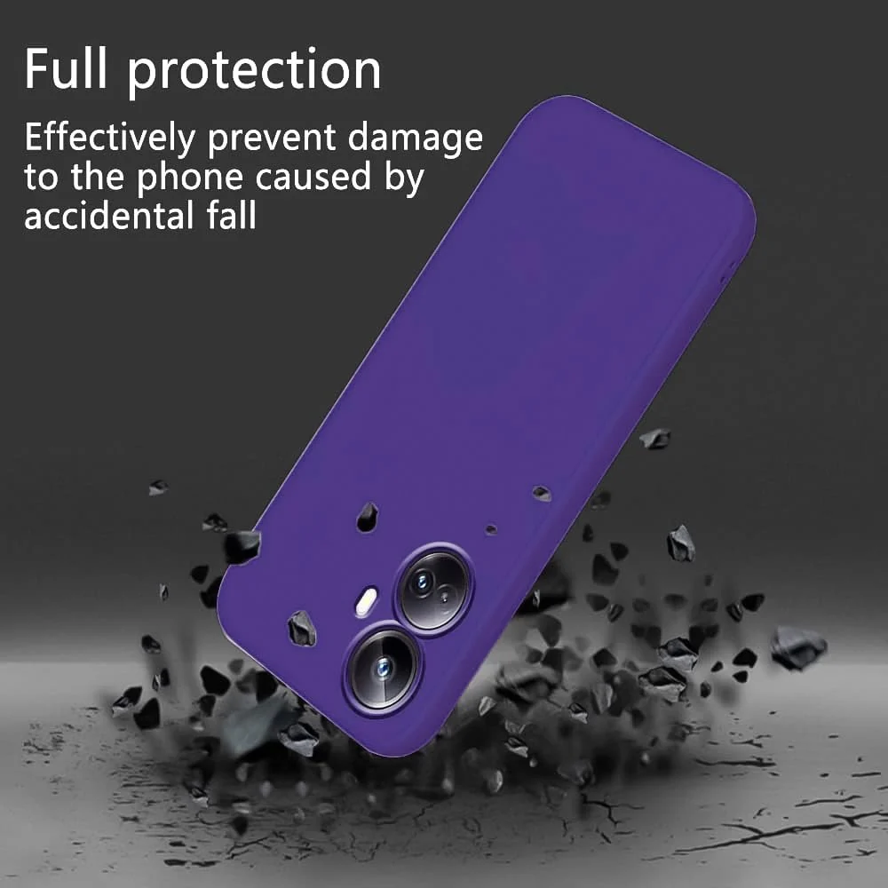 DL3 Mobilak Soft Silicone Protective Case for realme 10 pro plus with Microfiber Lining and Shockproof Design - Purple