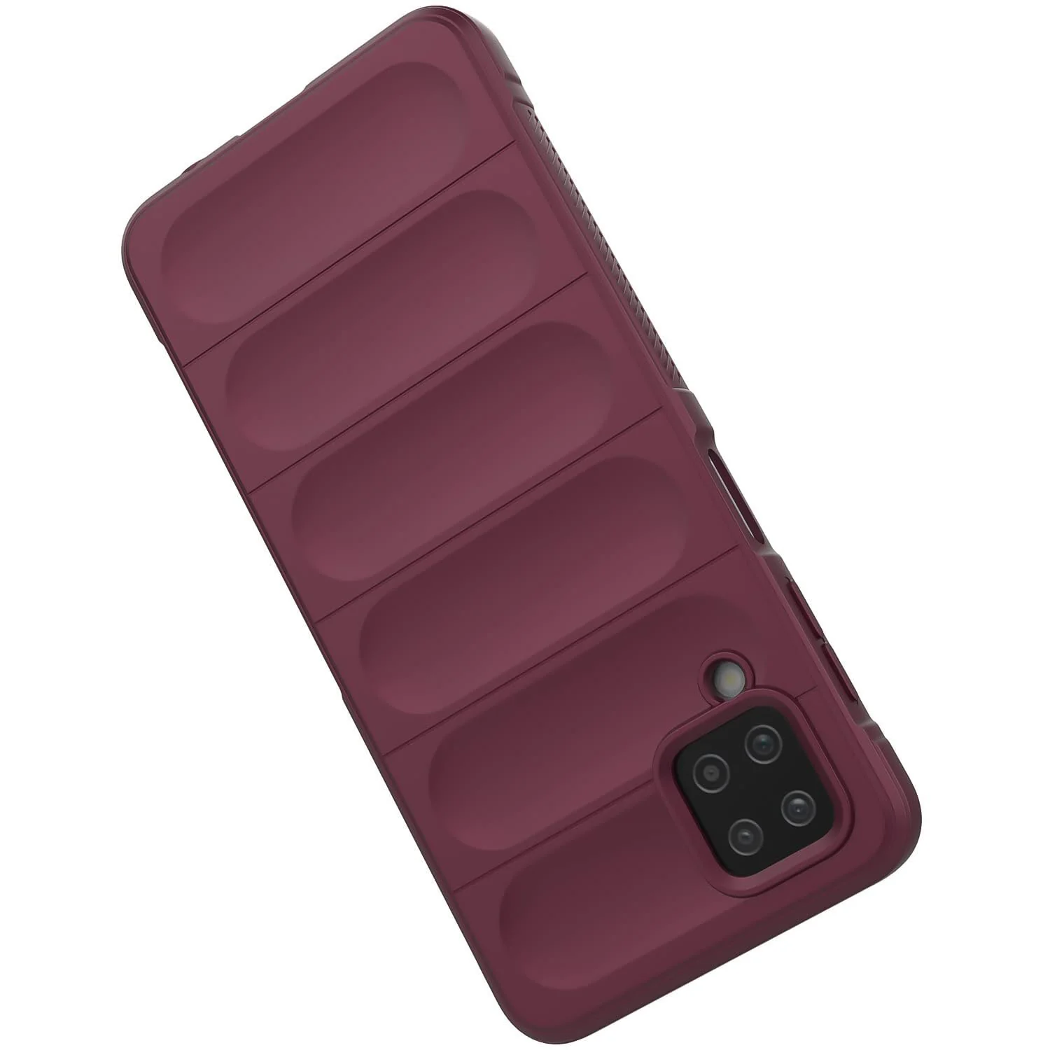 DL3 Mobilak Flexible Silicone and TPU Protective Case with Camera Protection for Samsung Galaxy A12 / M12 - Wine Red