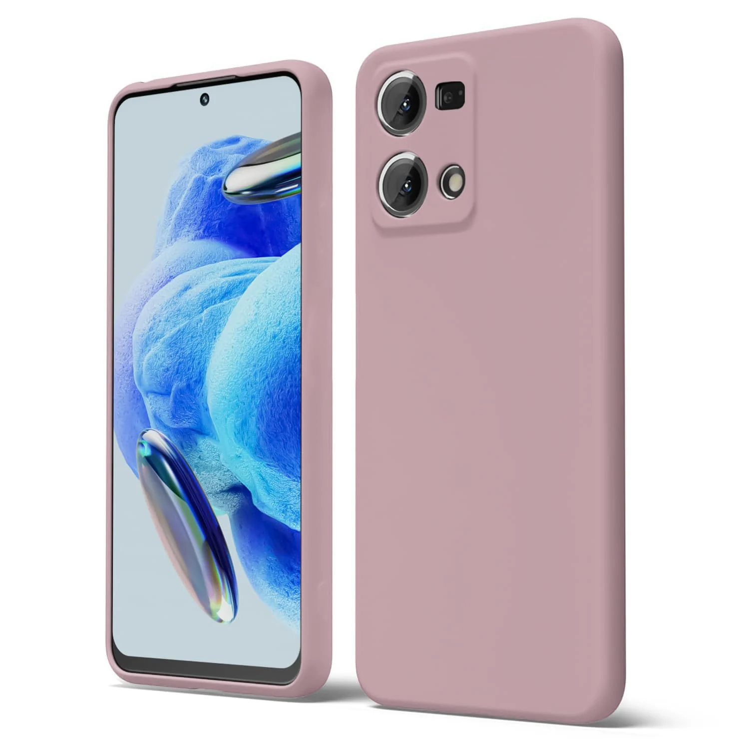 DL3 Mobilak Liquid Silicone Protective Case with Soft Microfiber Lining with Full Camera Protection for OPPO Reno 8 4G / Reno 7 4G / F21 Pro 4G / F21S Pro 4G - Cashmere