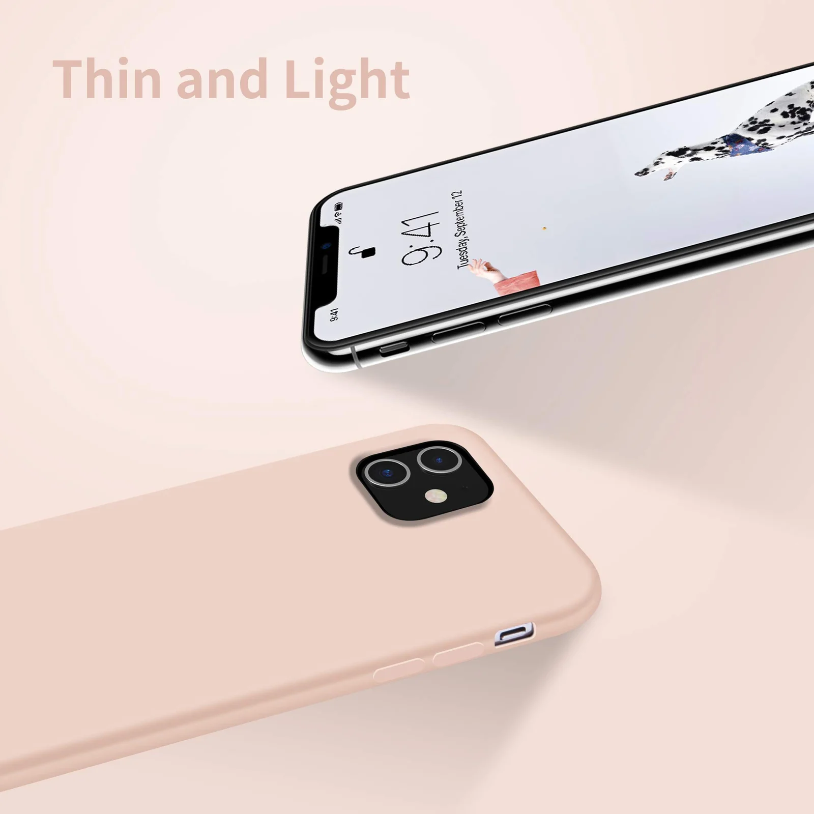 DL3 Mobilak Liquid Silicone Protective Case for iPhone 11 (6.1 Inch) with Camera Protection and Microfiber Lining - Pink Sand