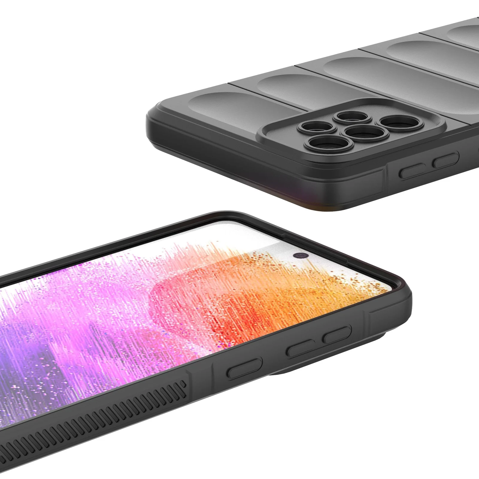 DL3 Mobilak Flexible Silicone and TPU Protective Case with Camera Protection for Samsung Galaxy A23 - Black