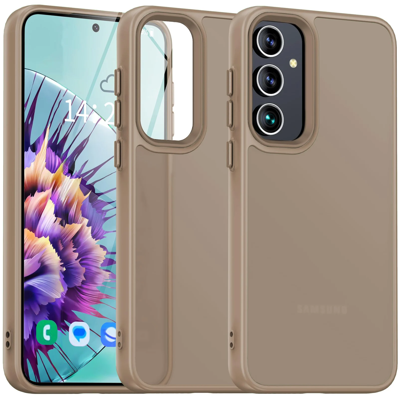 Dl3 Mobilak Matte Case for Samsung Galaxy A55 5G, Shockproof Drop Protection, Frosted Translucent Matte Back Phone Cover, Anti-Fingerprint (Black)
