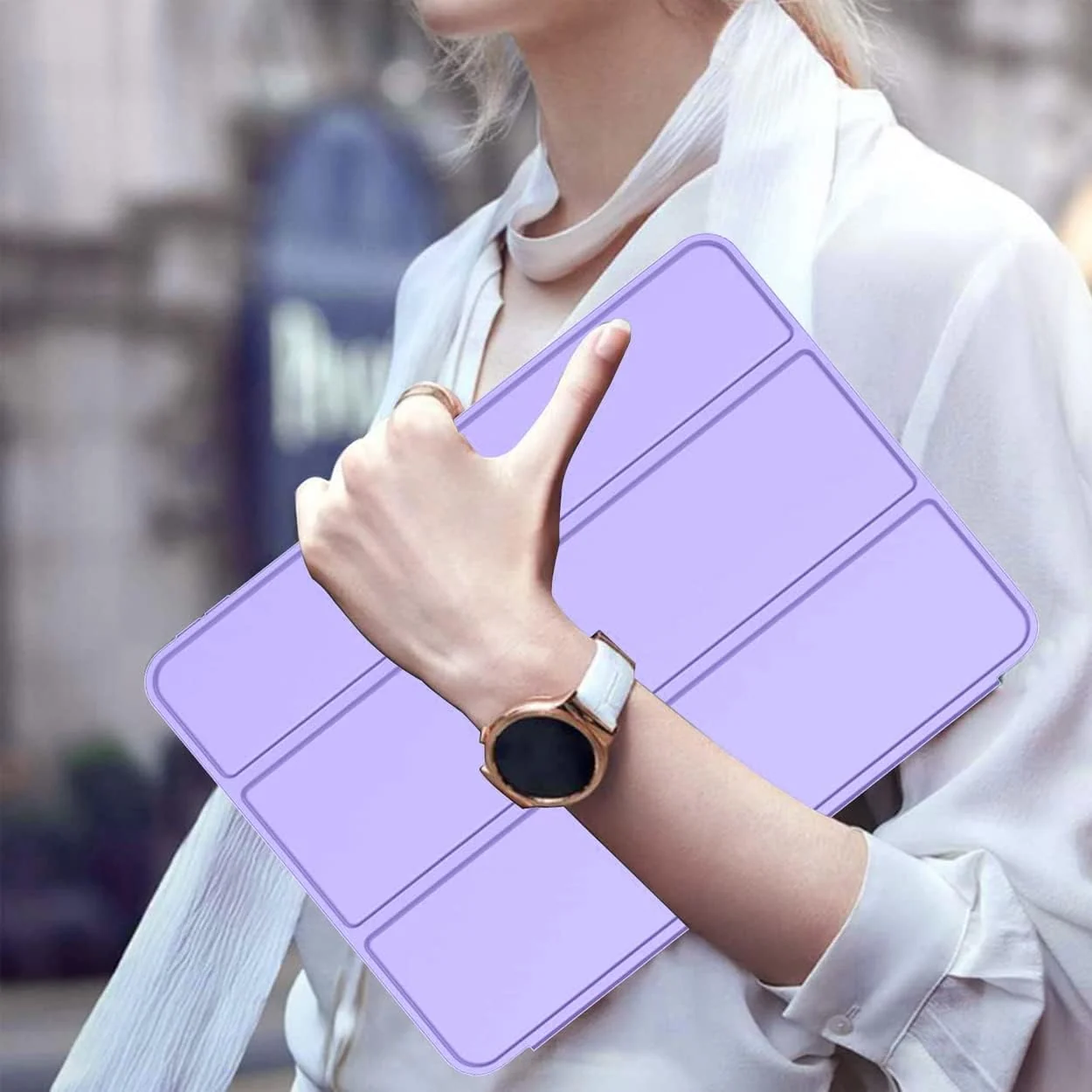 DL3 Mobilak Smart Case For Samsung Galaxy Tab S6 Lite 10.4 inch 2022 (SM-P613/P619) & 2020 (SM-P610/P615) with Pencil Holder, Soft TPU Smart Stand Back Cover Auto Wake/Sleep - Light Purple