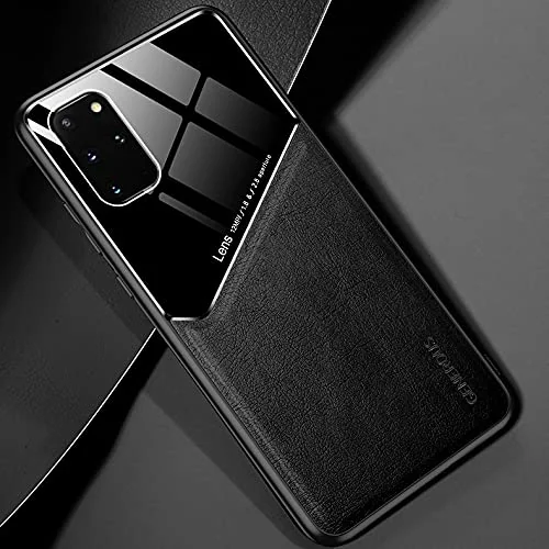 DL3 Mobilak Faux Leather and Plexiglass TPU Case for Samsung S20 Ultra with Magnetic Car-Mount Support and Shockproof Design - Black