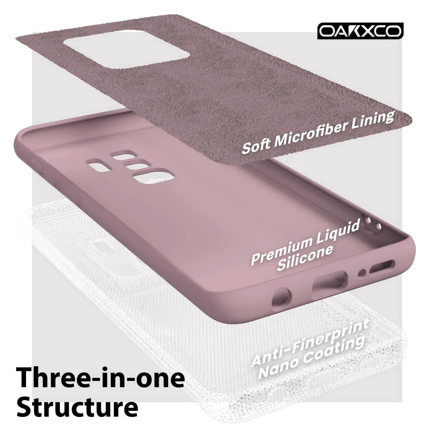 DL3 Mobilak Liquid Silicone Protective Case with Soft Microfiber Lining with Full Camera Protection for Samsung Galaxy S9 Plus - Cashmere