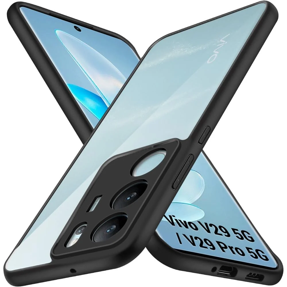 DL3 Mobilak Clear TPU Case for vivo V29 / vivo V29 Pro, Camera protection, Shock-absorbing protection, Scratch-resistant surface - Black