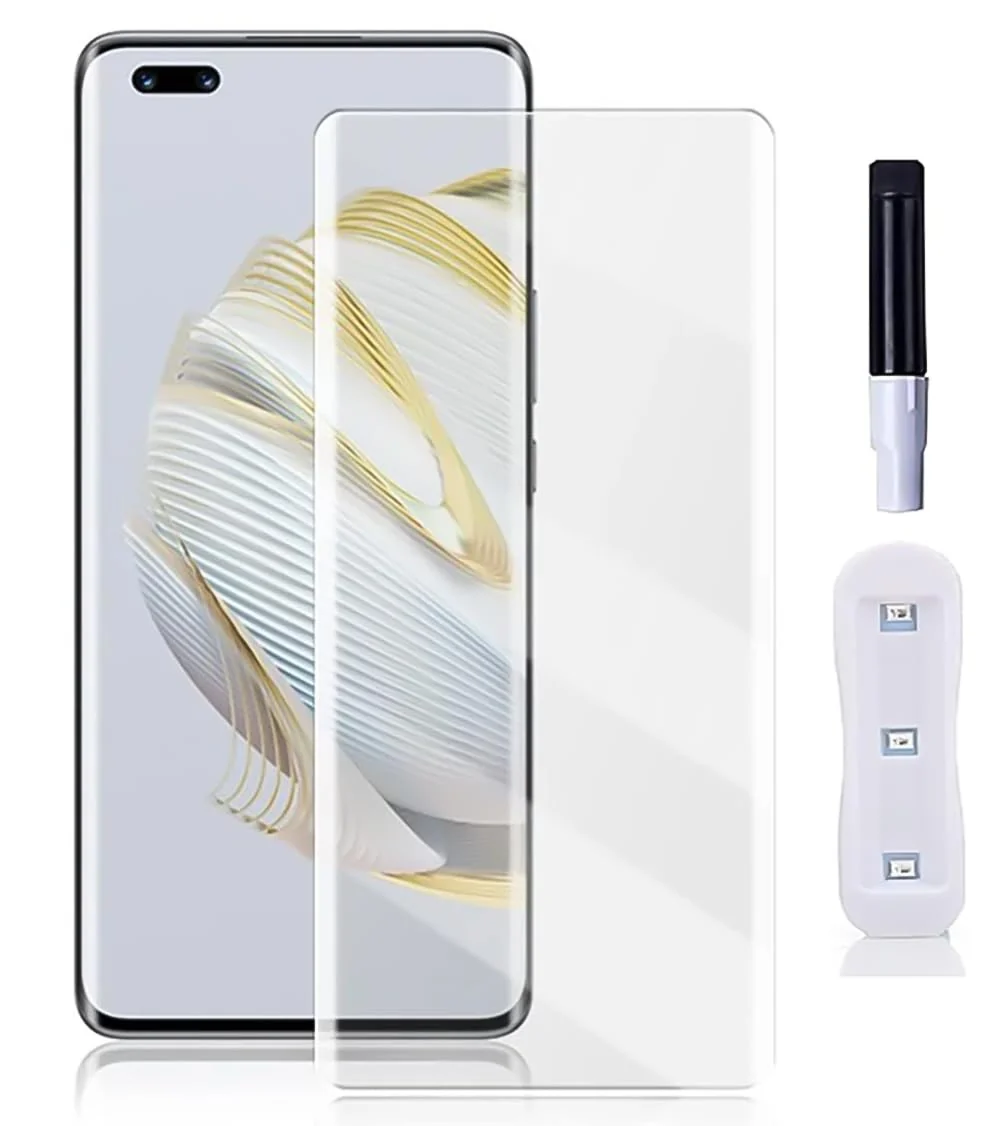DL3 Mobilak Huawei Nova 10 Pro Screen Protector [Liquid UV Tempered Glass] Full Screen adhesive [Sensitive Touch][Fingerprint Sensor Compatible] HD - Clear