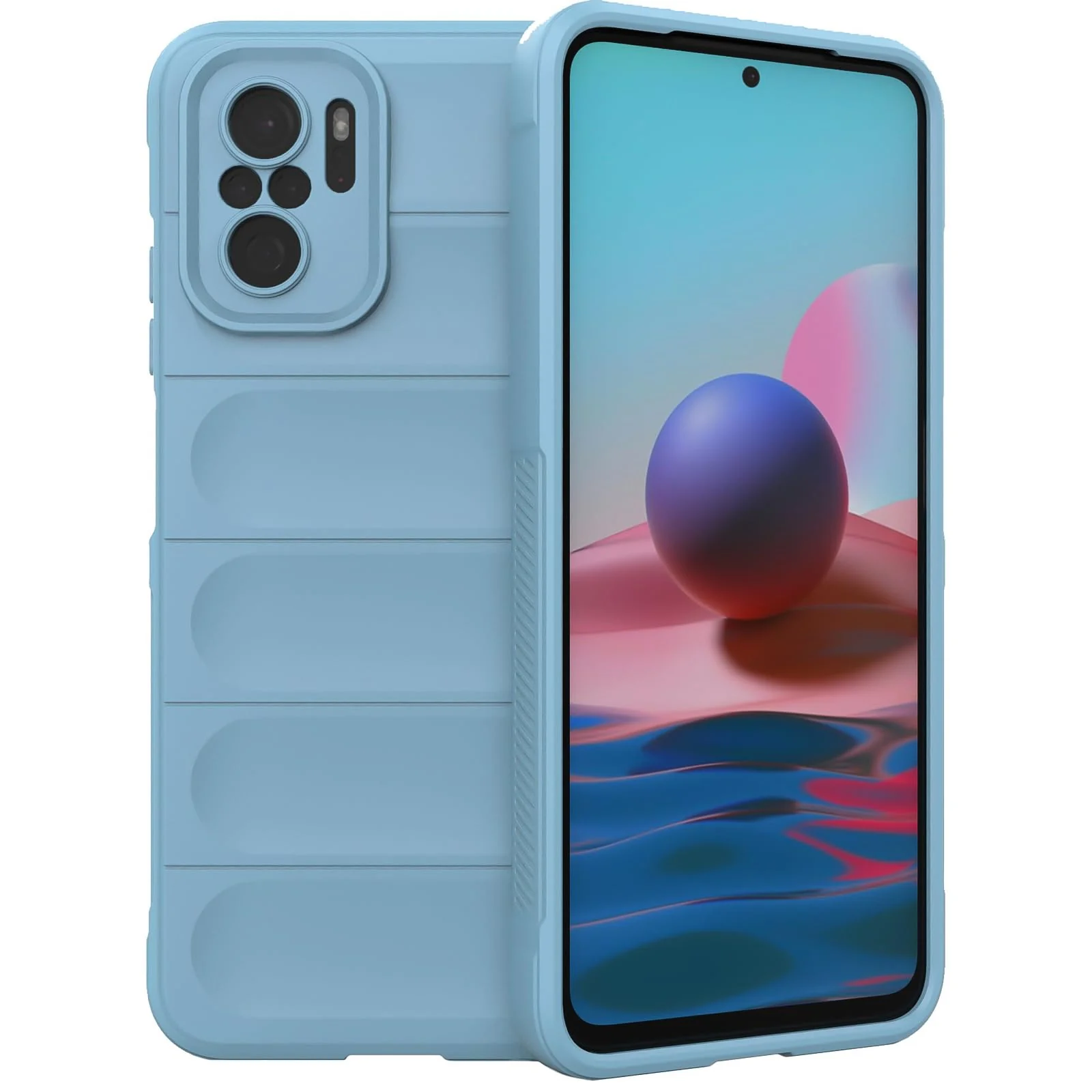 DL3 Mobilak Flexible Silicone and TPU Protective Case with Camera Protection for Xiaomi Redmi Note 10 4G / Note 10S - Baby Blue