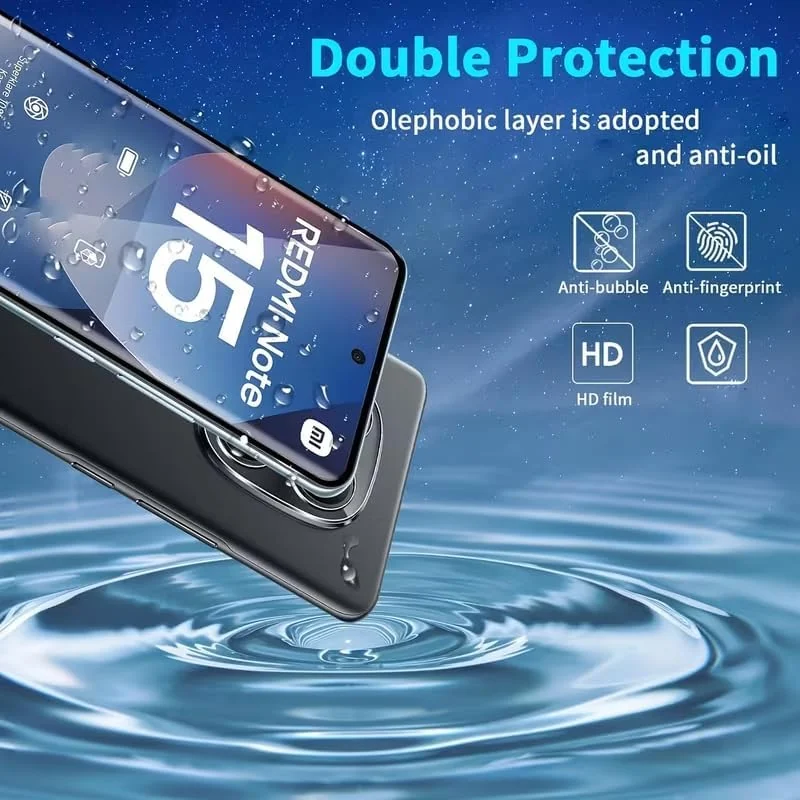 DL3 Mobilak Screen Protector for Xiaomi Redmi Note 15 4G / 5G, Tempered Glass Screen Saver Premium HD Protective, Scratch Resistant, NO-Bubble, 9H Hardness, Full Coverage Film - Clear