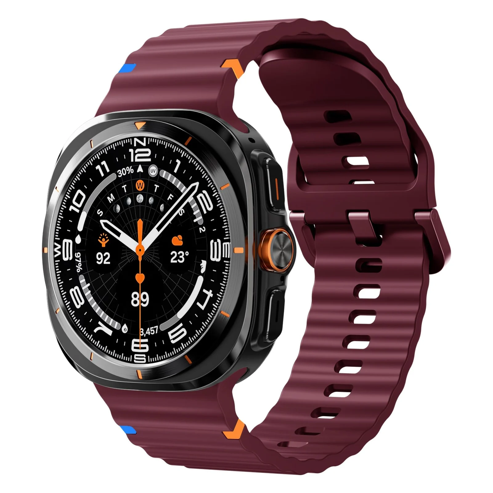 DL3 Mobilak Sport Strap for Samsung Galaxy Watch 8 Straps 40mm 44mm/8 Classic Bands 46mm Men Women, One Click No Gap Waterproof Soft Silicone Sport Band for Samsung Watch 8/8 Classic Strap - Wine Red