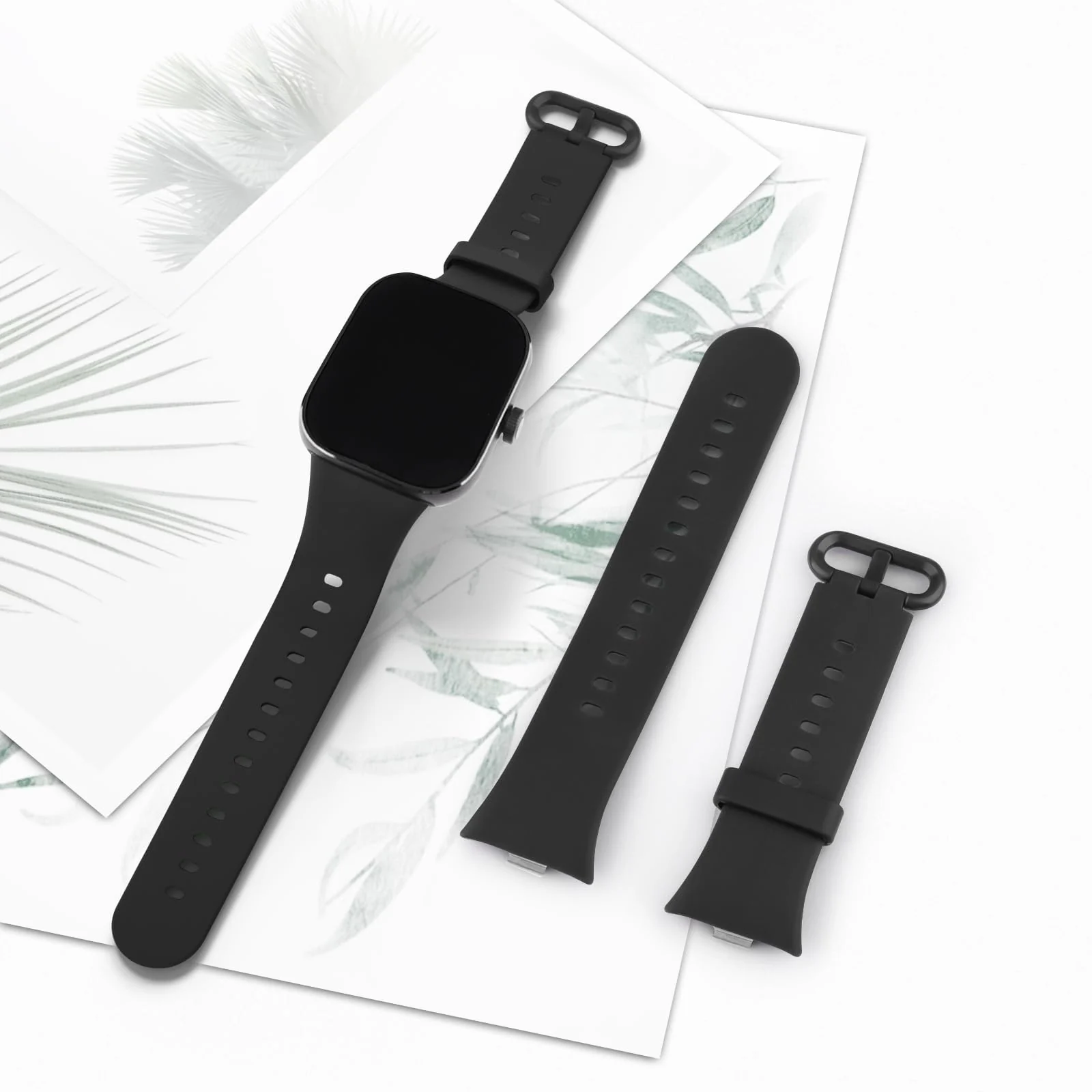 DL3 Mobilak Bracelet for Redmi Watch 4 / Redmi Watch 5 / Xiaomi Smart Band 8 Pro/Xiaomi Smart Band 9 Pro Wristbands for Men Women, Silicone Strap, Waterproof Sports Replacement Strap - Black