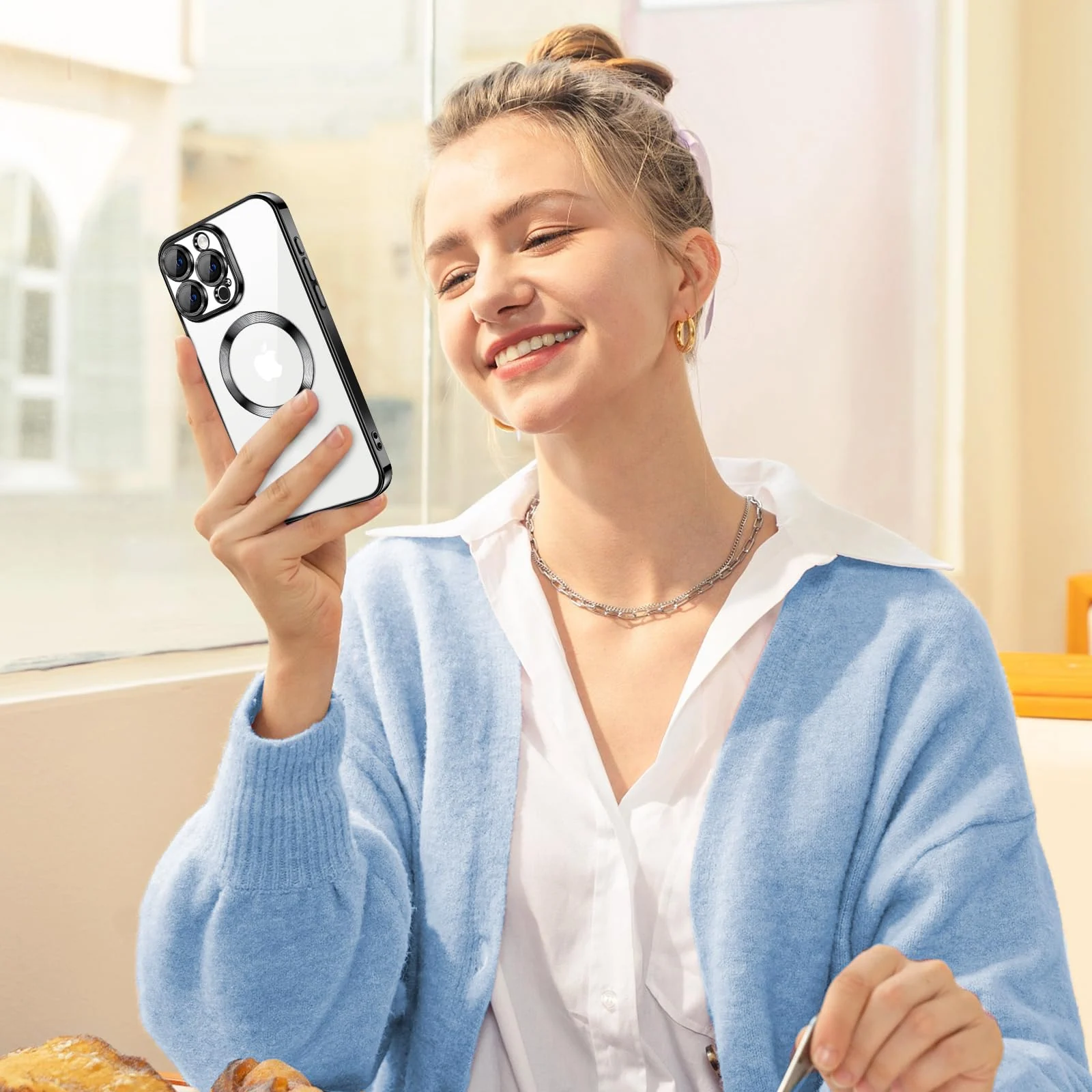 DL3 Mobilak Plated-Edge TPU Protective Case with Camera Protection for iPhone 16 Pro - Black