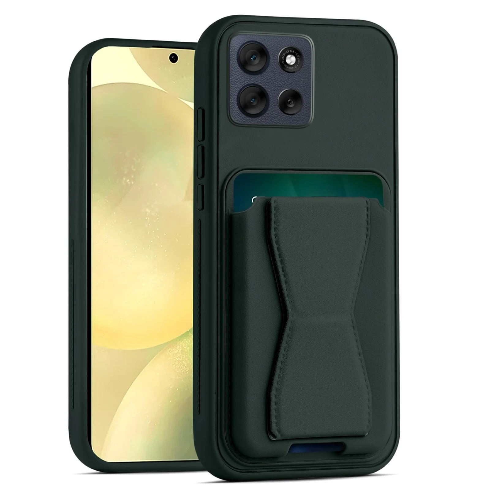 DL3 Mobilak Leather Wallet Case Compatible with Motorola Moto G75, Leather Back Cover With TPU Frame, Shockproof Protective Phone Case with Card Holder Stand
