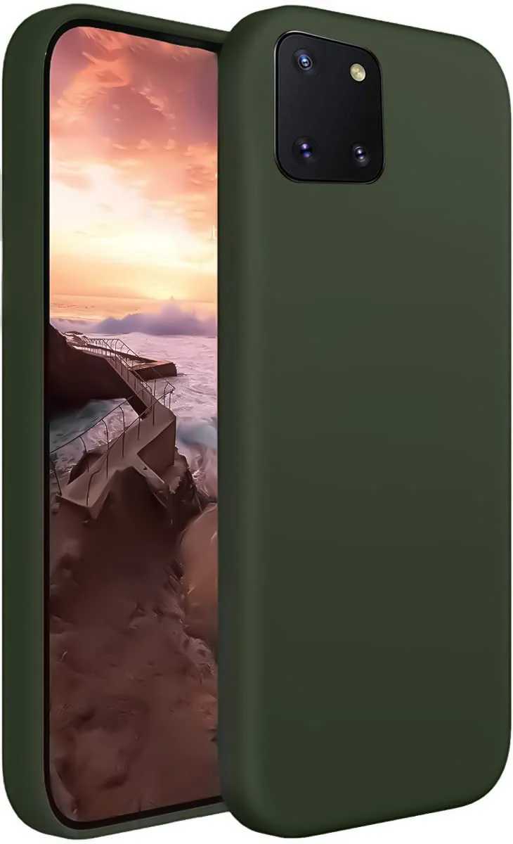 DL3 Mobilak Samsung Galaxy Note10 Lite Case, Soft Flexible Silicone Gel Rubber Bumper Cover, Slim Fit Full Body Shockproof Protective Phone Case - Green