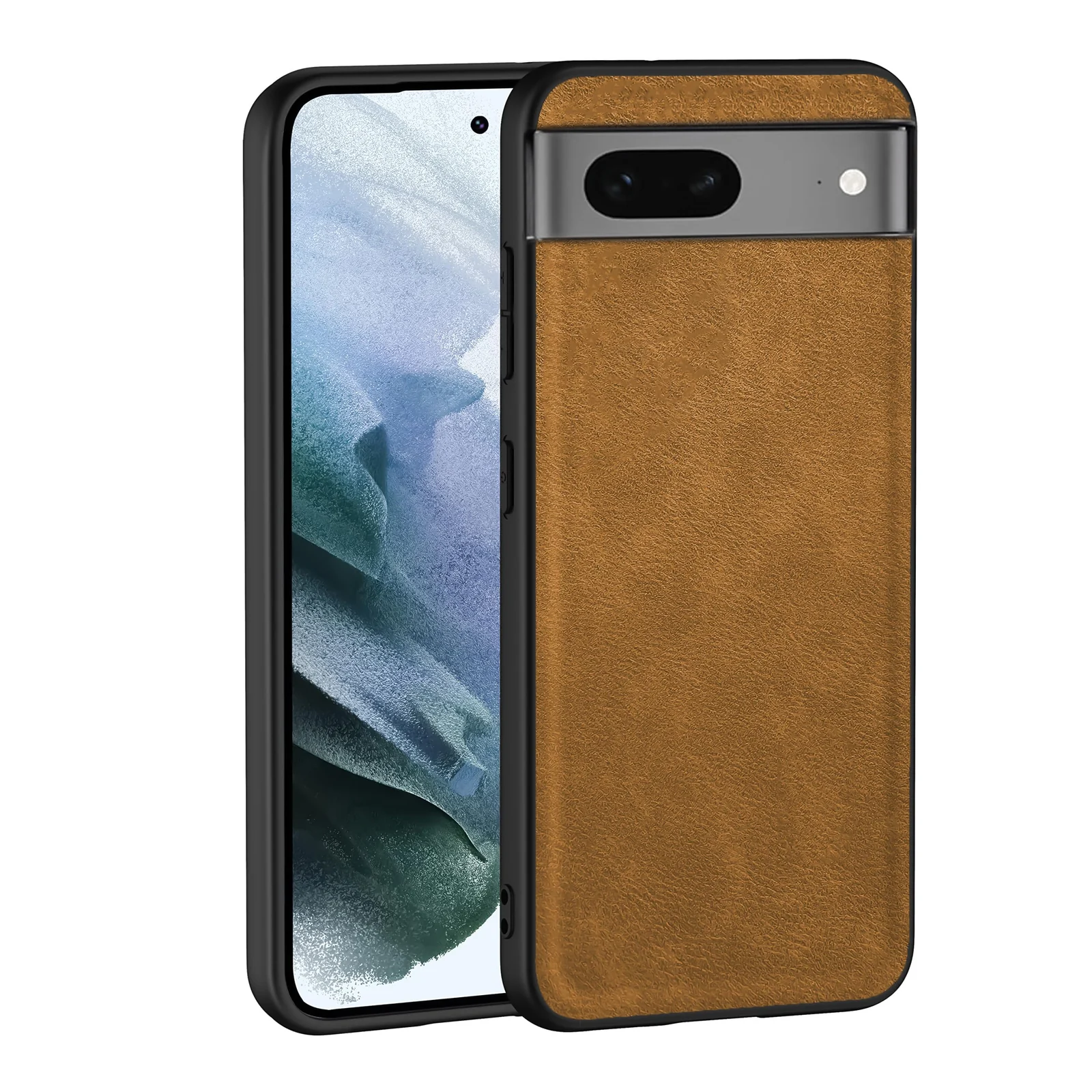 Dl3 Mobilak Case for Google Pixel 7 Pro Leather Case,Anti-Drop, Anti-Shock, Non-Slip Texture,Simple Cell Phong Cover (Black)