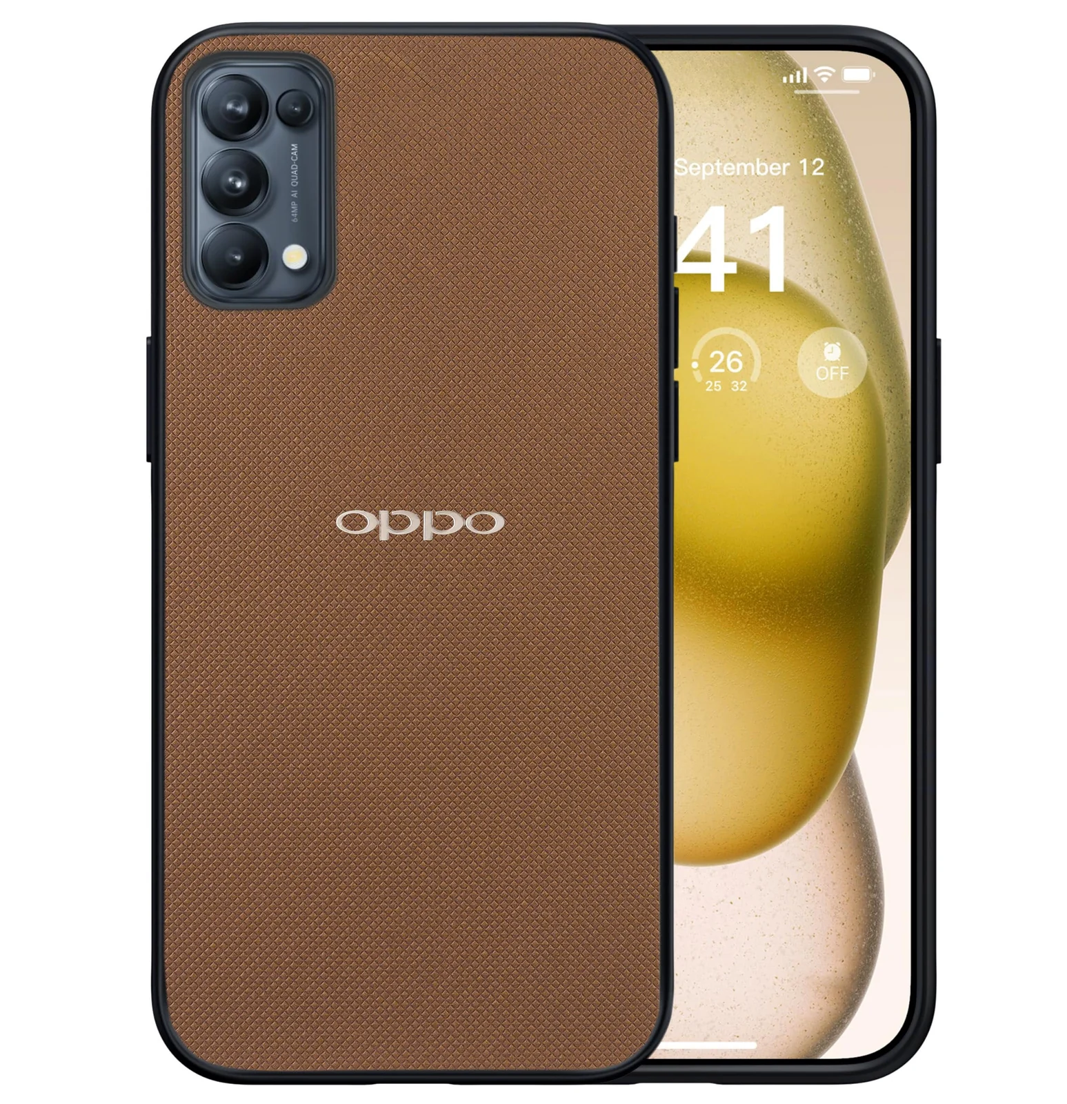 Dl3 Mobilak Compatible with Oppo Reno 5 5G / Find X3 Lite / 5K Case Dual Layer Heavy Duty Cell Phone Protective Cover Shockproof Rugged with Non-Slip Textured - Brown