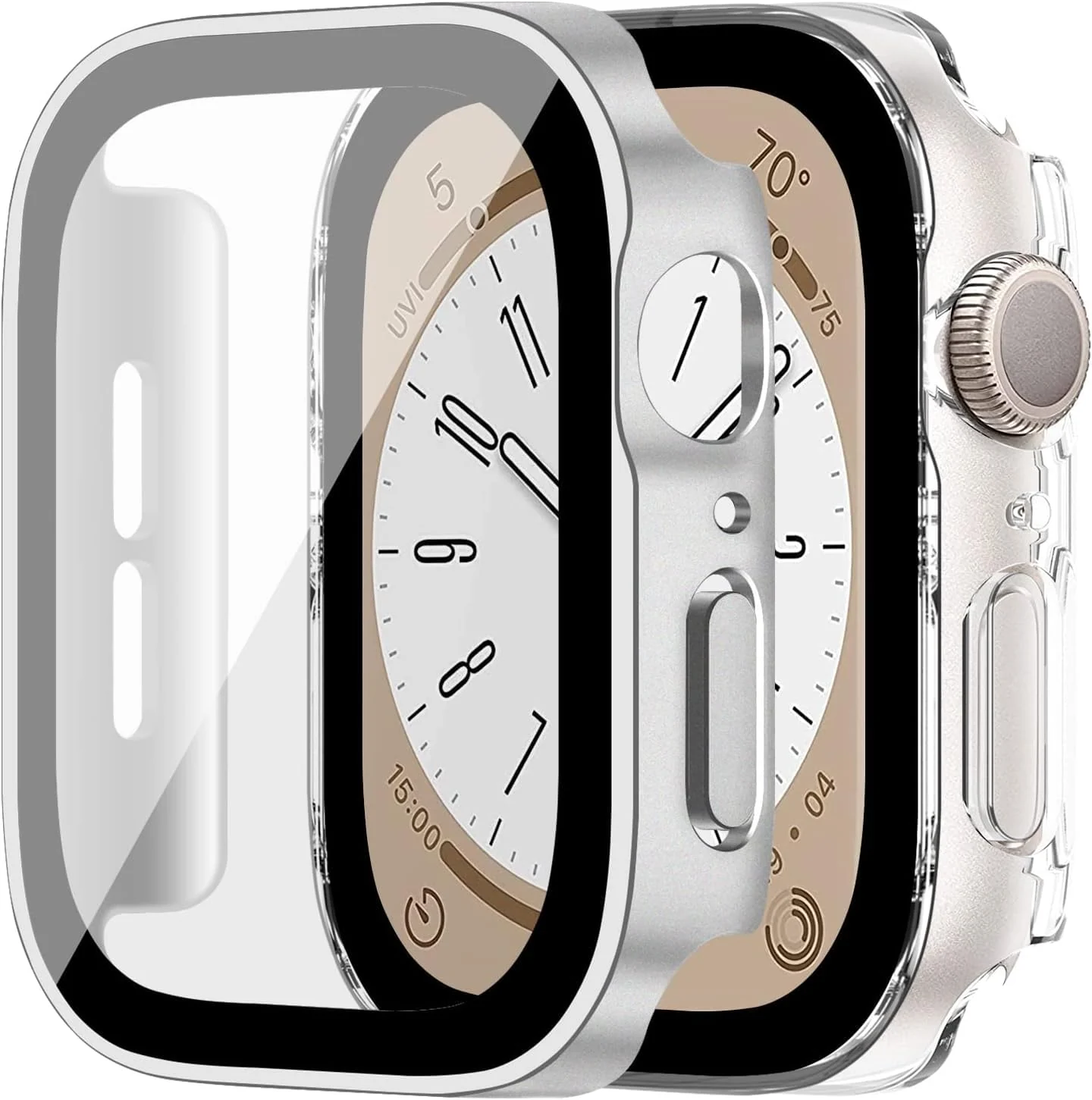 DL3 Mobilak Hard Case Designed for Apple Watch Series 8/7/6/5/4/Series SE/SE 2 44mm, Built-in 9H [HD Clear] Tempered Glass Screen Protector, [Full Protection] Slim Cover for 44mm