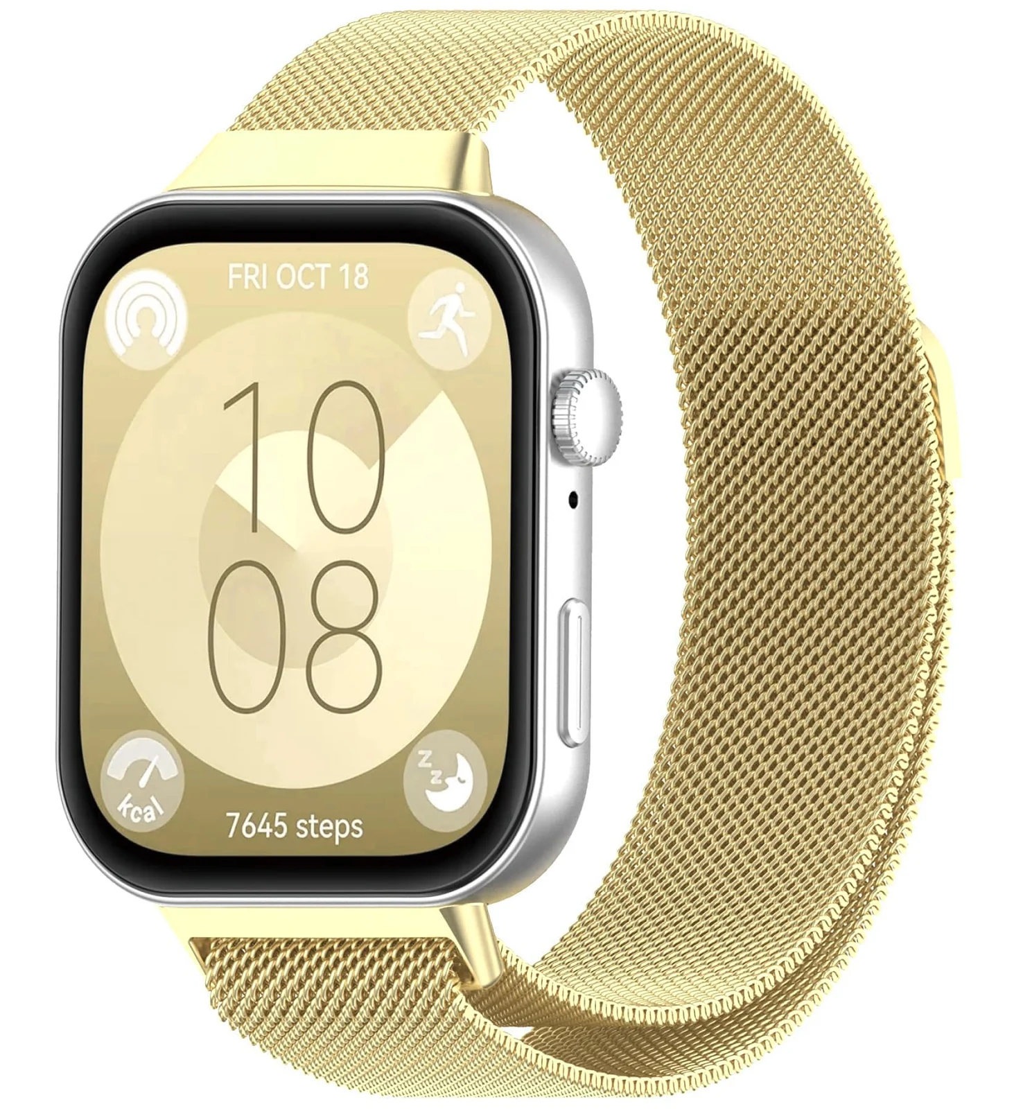DL3 MOBILAK Milanese Magnetic Stainless-Steel Watch Strap for Huawei Watch Fit 3 and 4 and 5 and 5 Pro - A-Gold