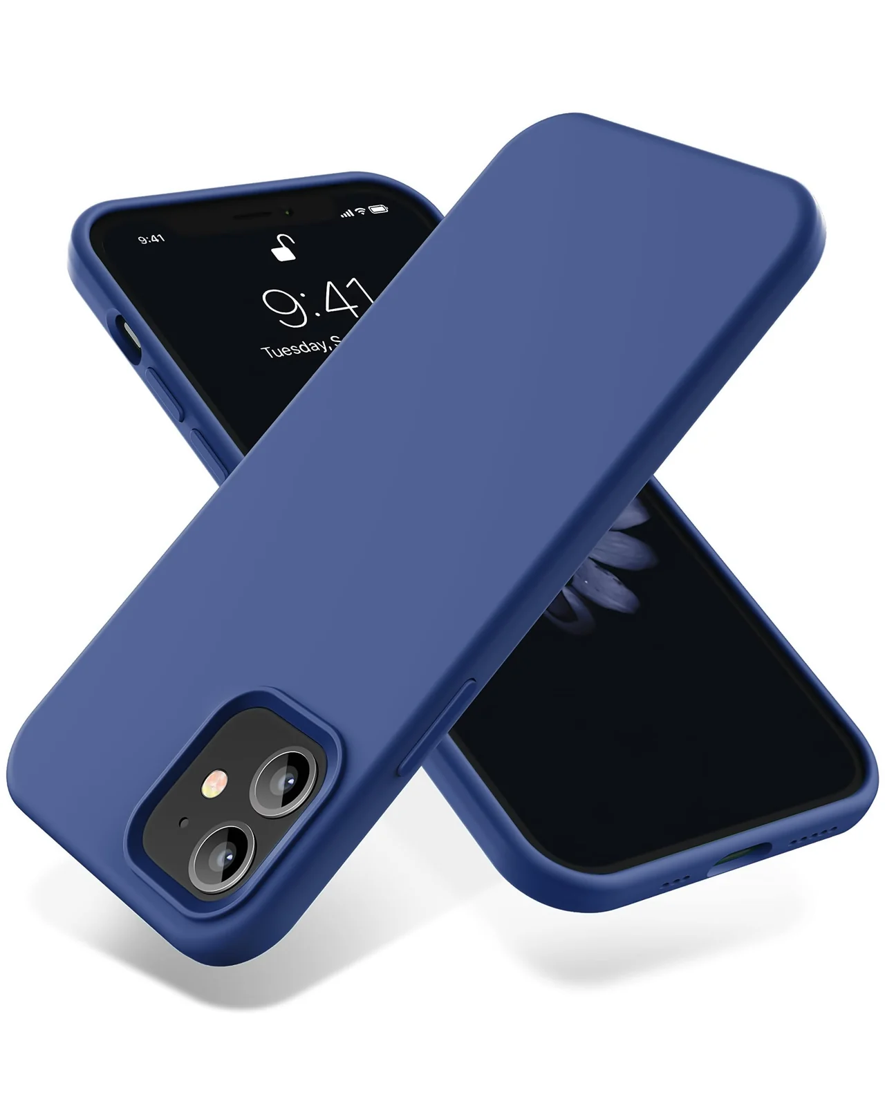 DL3 Mobilak Liquid Silicone Case for iPhone 12 / 12 Pro (6.1 Inch), Shock-absorbing protection, Scratch-resistant surface, Soft microfiber lining - Blue