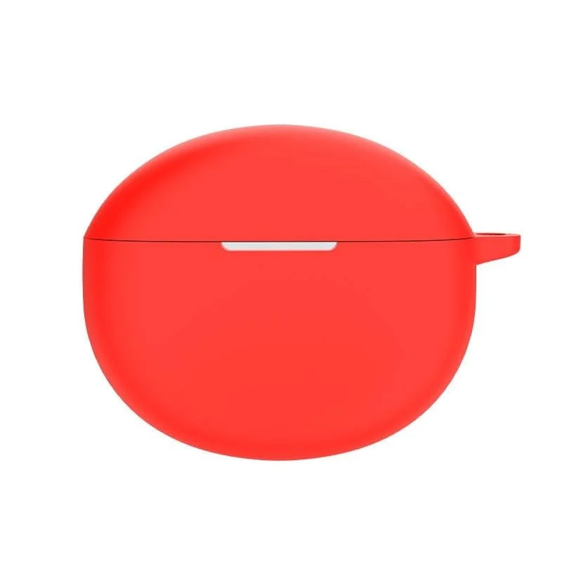 DL3 Mobilak Silicone Case Compatible with Xiaomi Redmi Buds 4 Active Earbuds, Soft Silicone Protective Case Cover, Shockproof Sleeve with Carabiner - Red