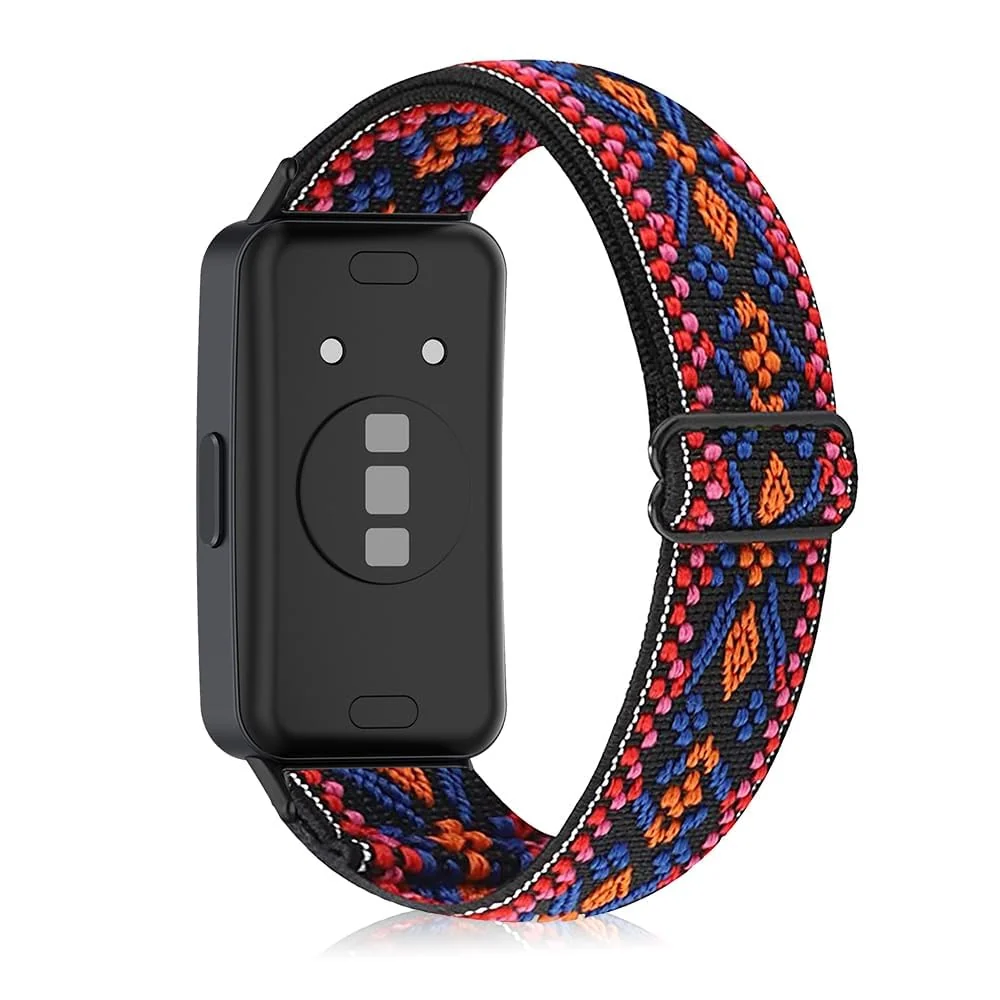 DL3 Mobilak Elastic Straps Compatible with Huawei Watch Fit Men Women, Adjustable Stretchy Bracelets Sport Nylon Replacement Bracelet for Huawei Watch Fit - Black