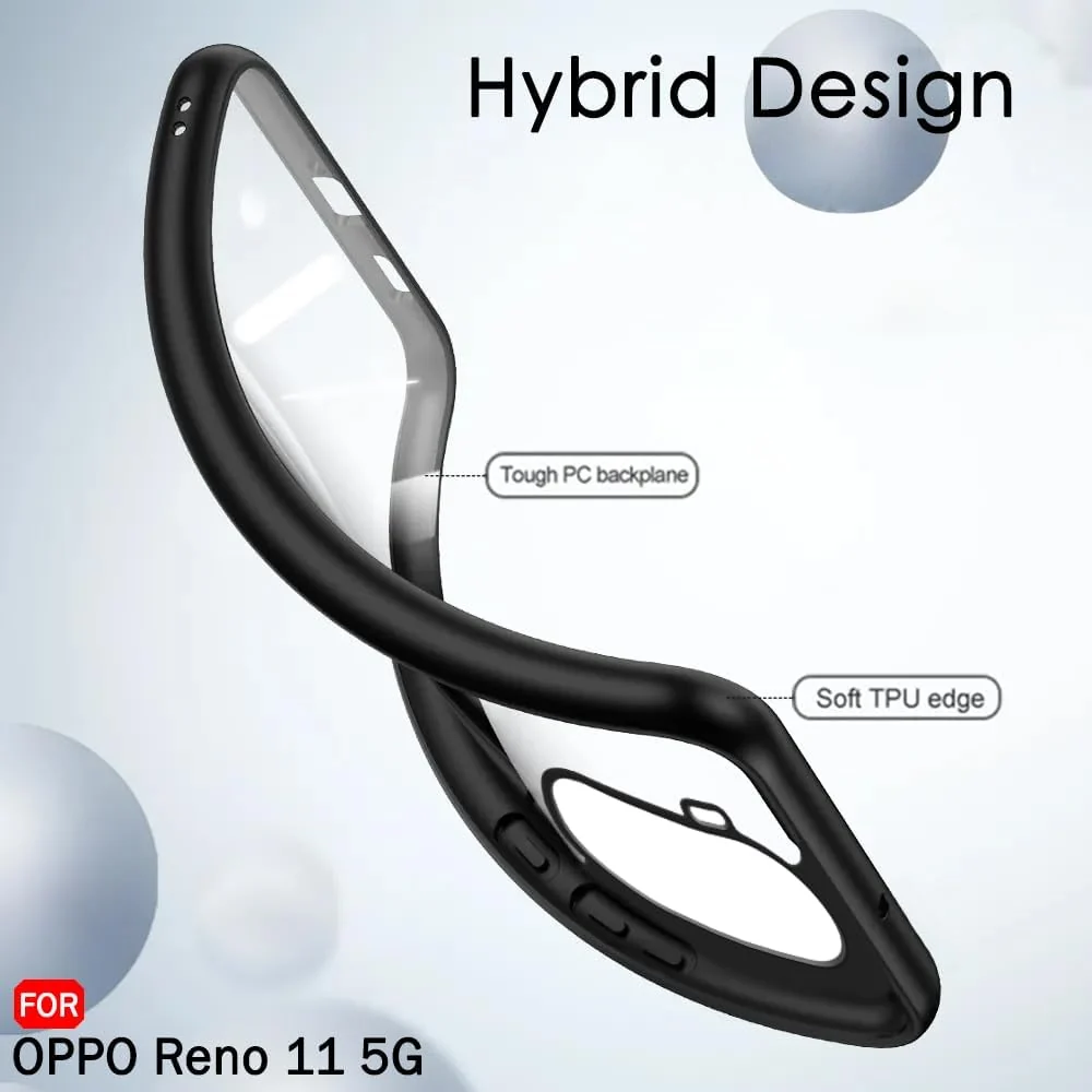 DL3 Mobilak Clear TPU Case for OPPO Reno 11 5G, Camera protection, Shock-absorbing protection, Scratch-resistant surface - Black