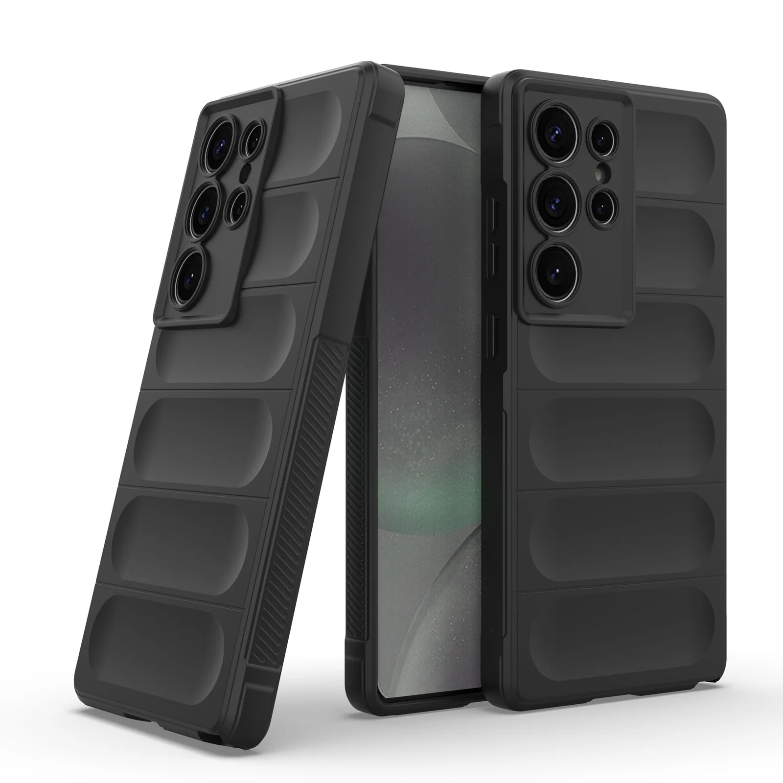DL3 Mobilak Flexible Silicone and TPU Protective Case with Camera Protection for Samsung Galaxy S25 Ultra - Black