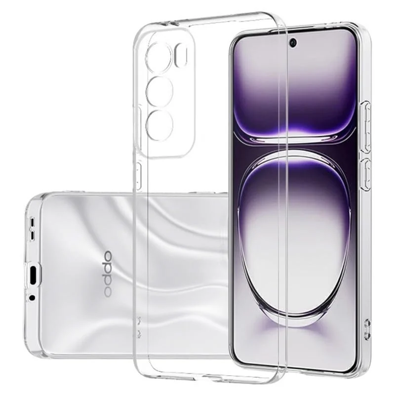 DL3 Mobilak Case Compatible with OPPO Reno 12 5G Case Crystal Soft TPU Gel Case Flexible Silicone Anti-Scratch Camera Protection TPU Cover - Clear