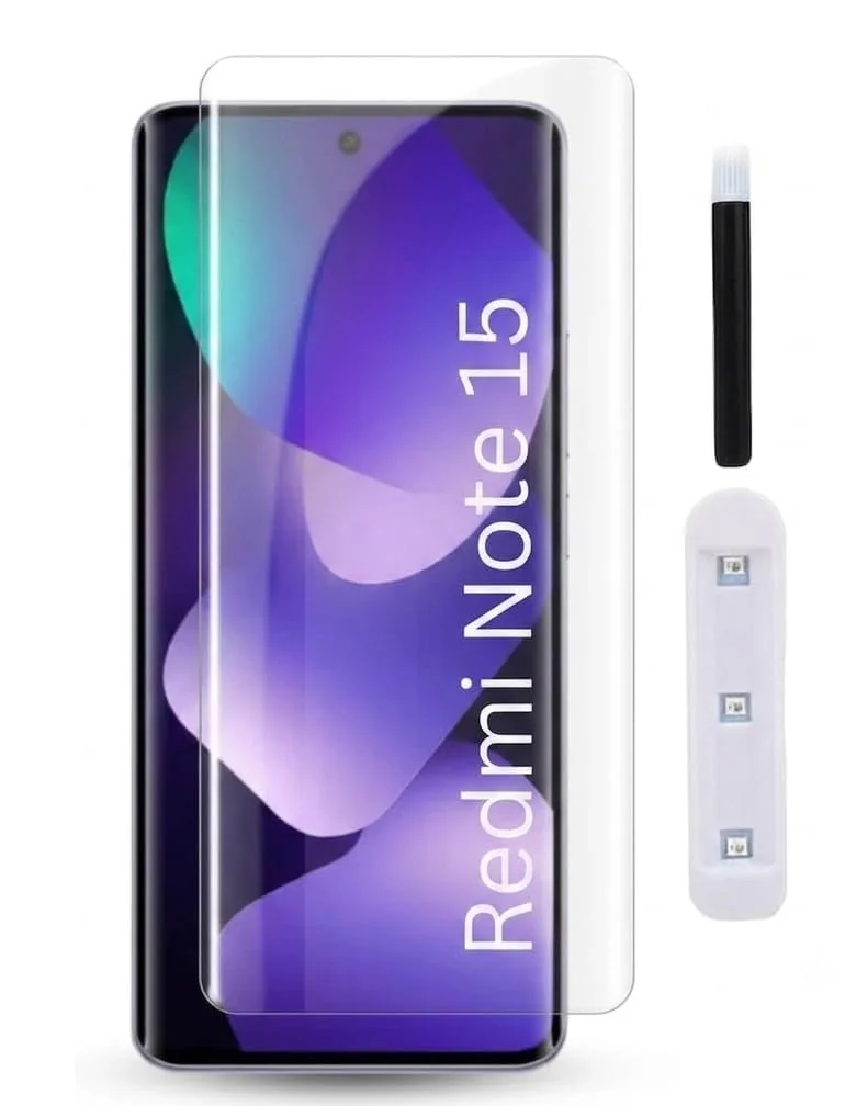 MOBIGON Liquid UV Tempered Glass Screen Protector for Xiaomi Redmi Note 15 4G / 5G, Clear