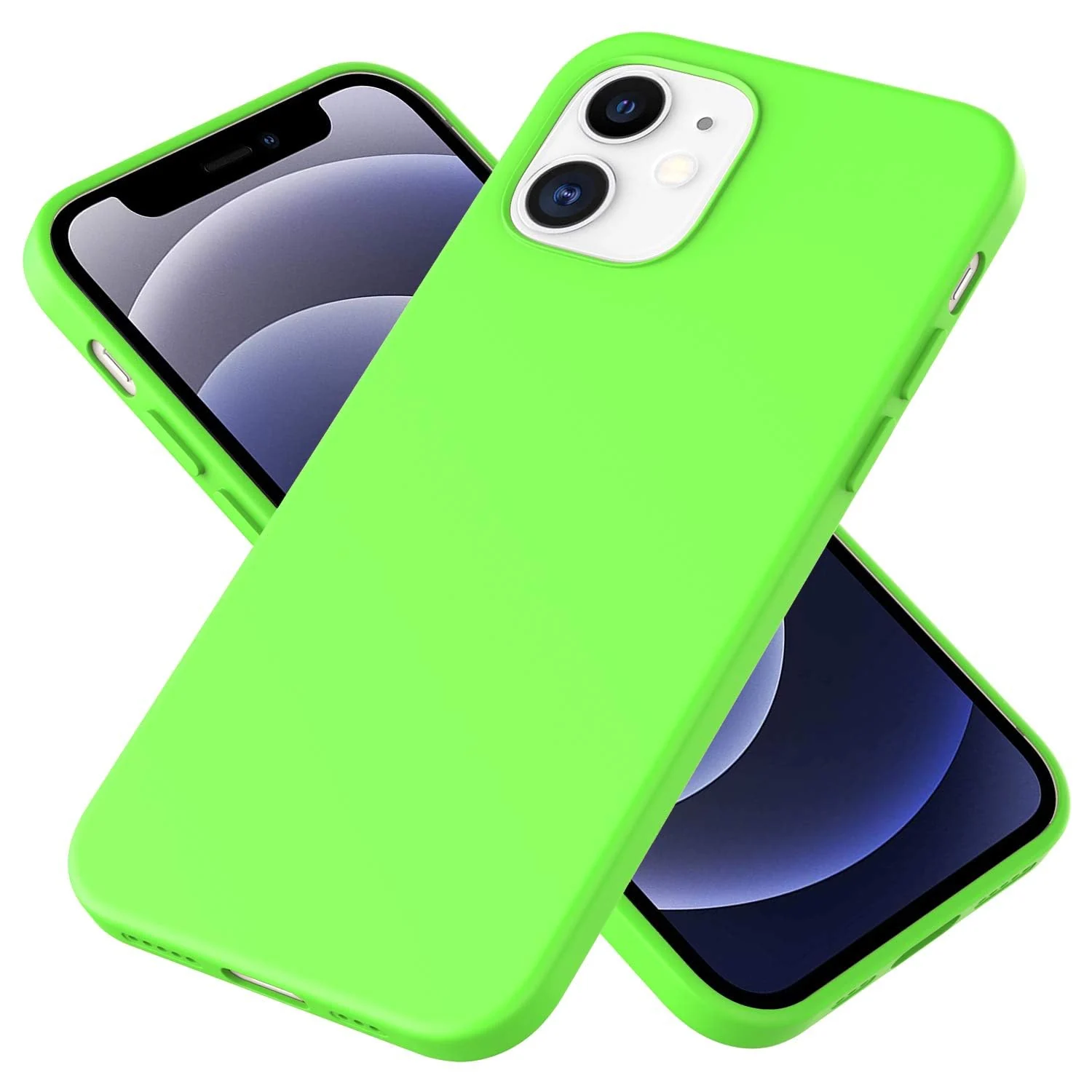 DL3 Mobilak Liquid Silicone Case for iPhone 11 (6.1 Inch), Shock-absorbing protection, Scratch-resistant surface, Soft microfiber lining - Neon Green