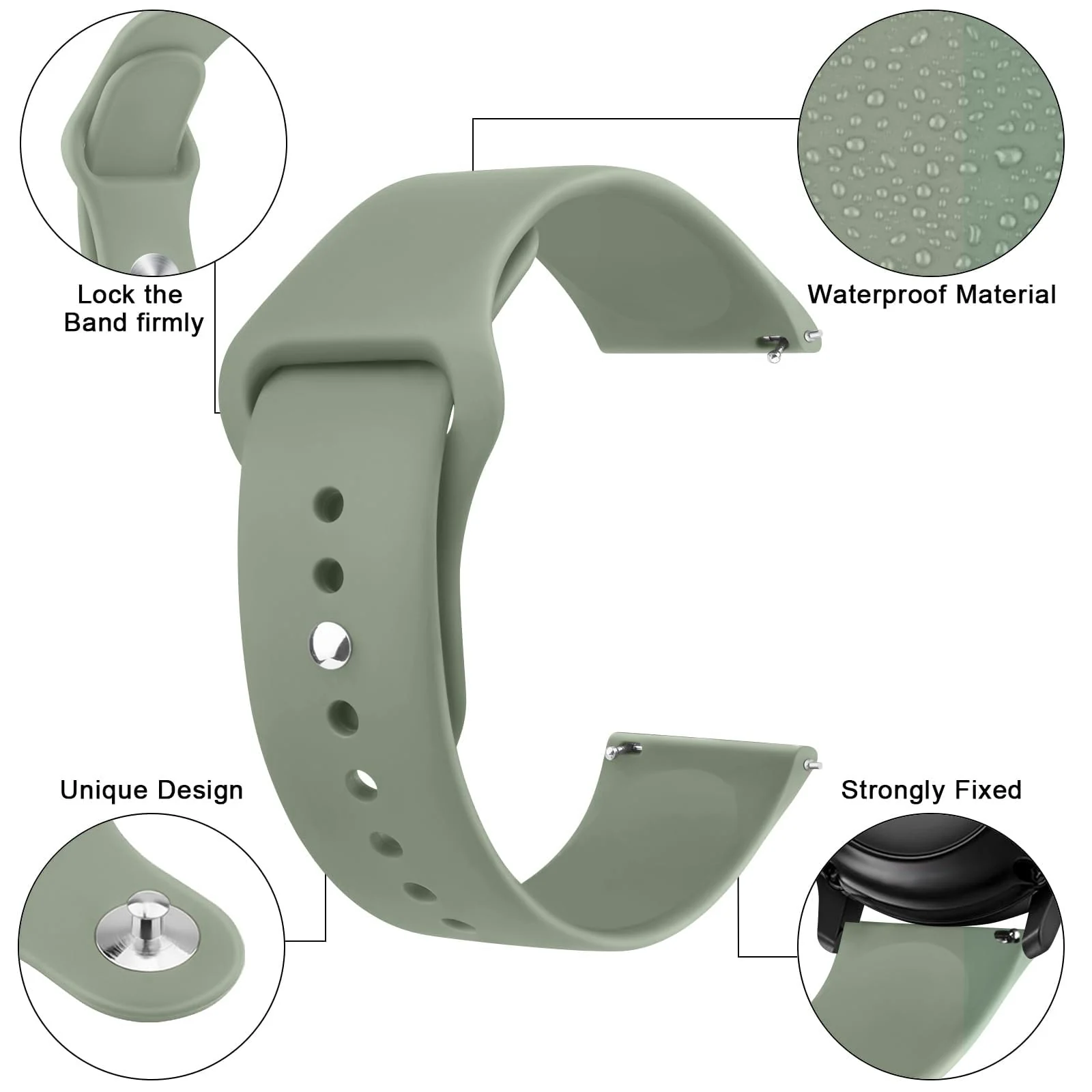 DL3 Mobilak Straps Compatible with Xiaomi Redmi Watch 5 Active/Redmi Watch 5 Lite Bracelets for Men Women, 22mm Soft Silicone Strap, Waterproof Adjustable Band Sports Replacement - Olive Green