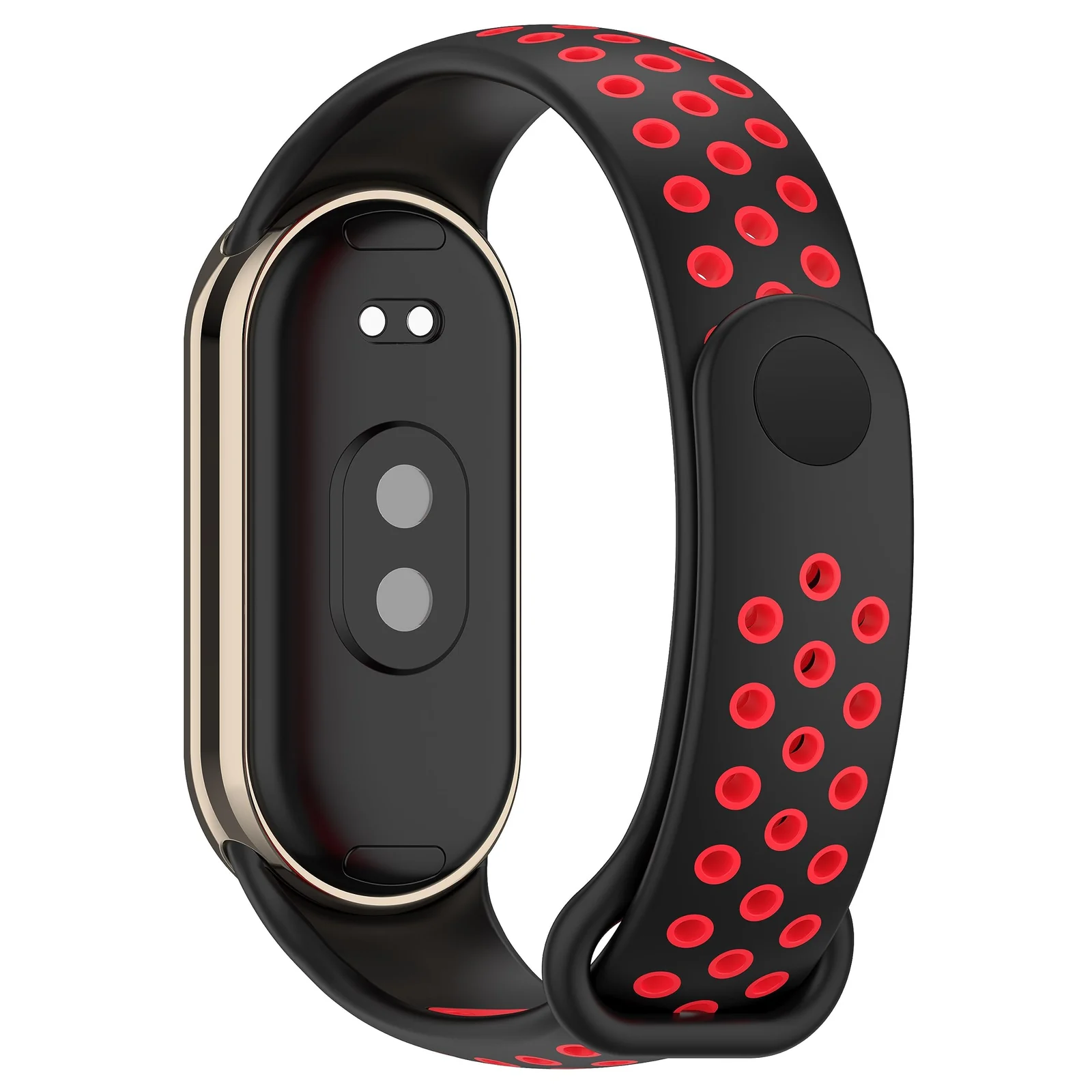 DL3 Mobilak Strap for Xiaomi Mi Band 9 / Mi Band 8, Breathable Sport Silicone Watch Band Strap, Replacement Bracelet Wristband Wrist Strap for Xiaomi Smart Band 9/Xiaomi Smart Band 8 Watch Accessories - Black Red