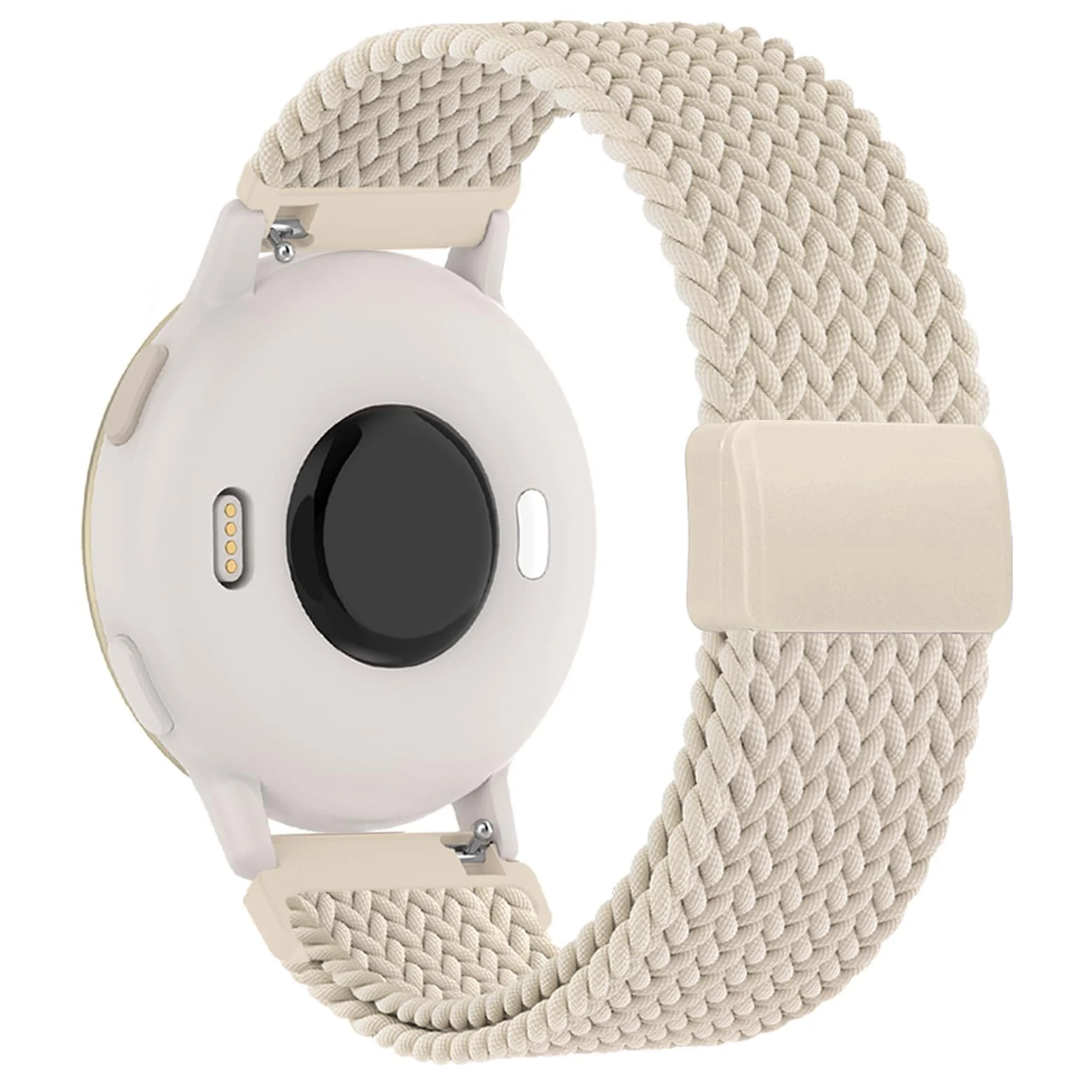 DL3 Mobilak Magnetic Braided Nylon Band Compatible with Xiaomi Redmi Watch 5 Active/Xiaomi Redmi Watch 5 Lite, 22mm Elastic Loop Stretchy Wristband Strap Replacement for Redmi Watch 5 Active/Redmi Watch 5 Lite - Starlight