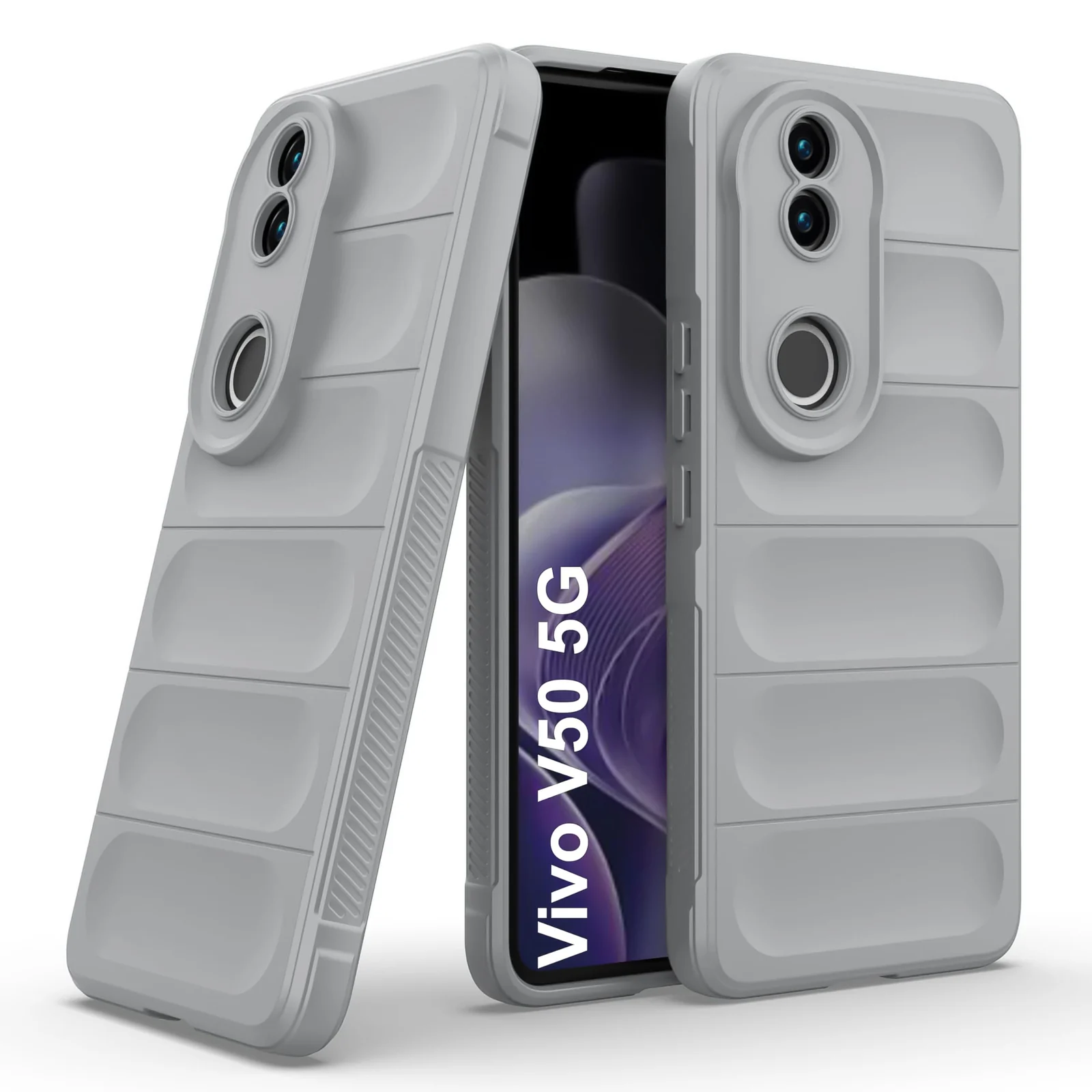 DL3 Mobilak Soft Silicone Protective Case for vivo V50 5G, vivo V50E with Camera Protection and Shockproof Design - Gray