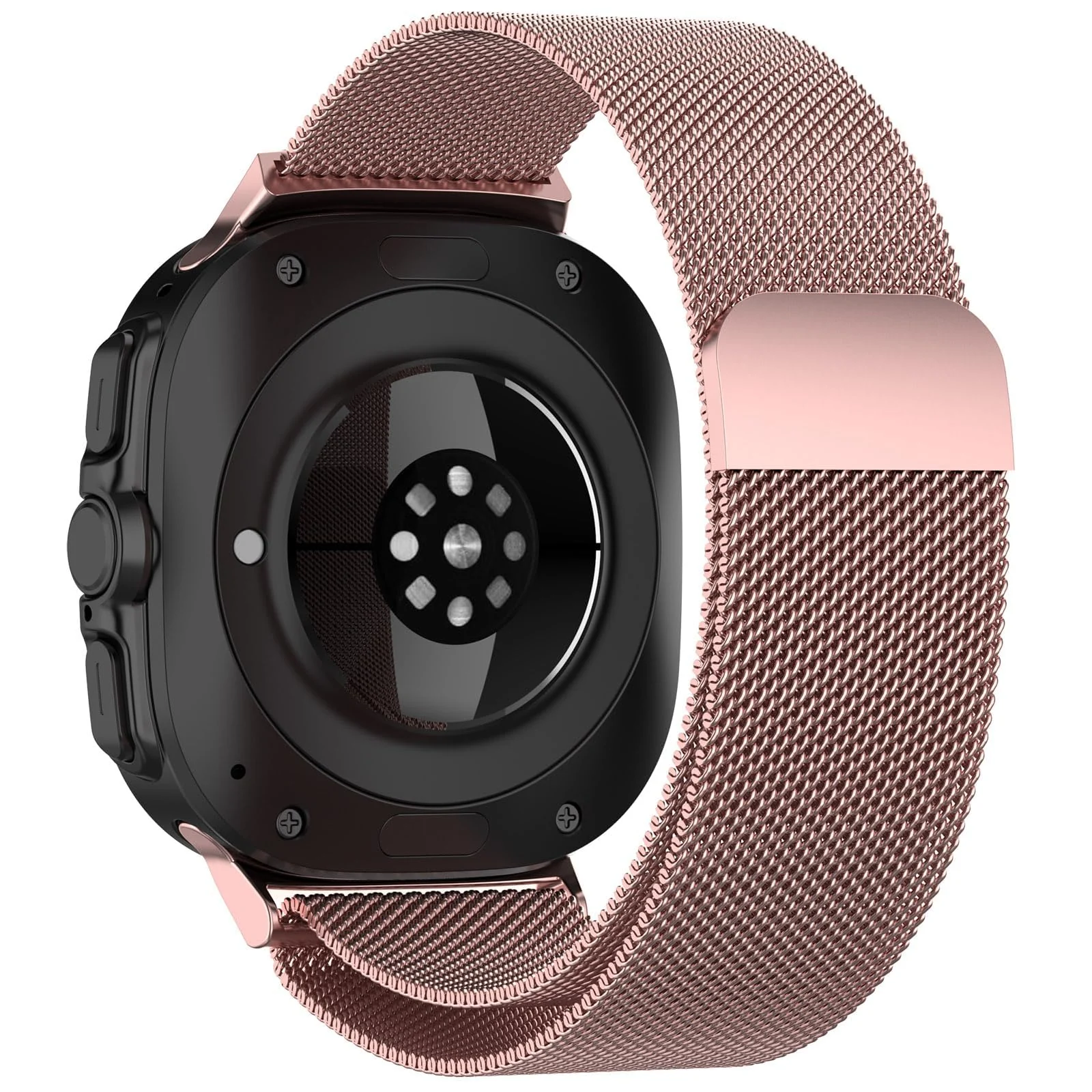DL3 Mobilak Metal Band Compatible with Samsung Galaxy Watch 7 Ultra Bands 47mm, Stainless Steel Mesh Loop Magnetic Clasp Wristbands Replacement Accessory Women Men for Samsung Watch Ultra Band 47 mm - Rose Gold
