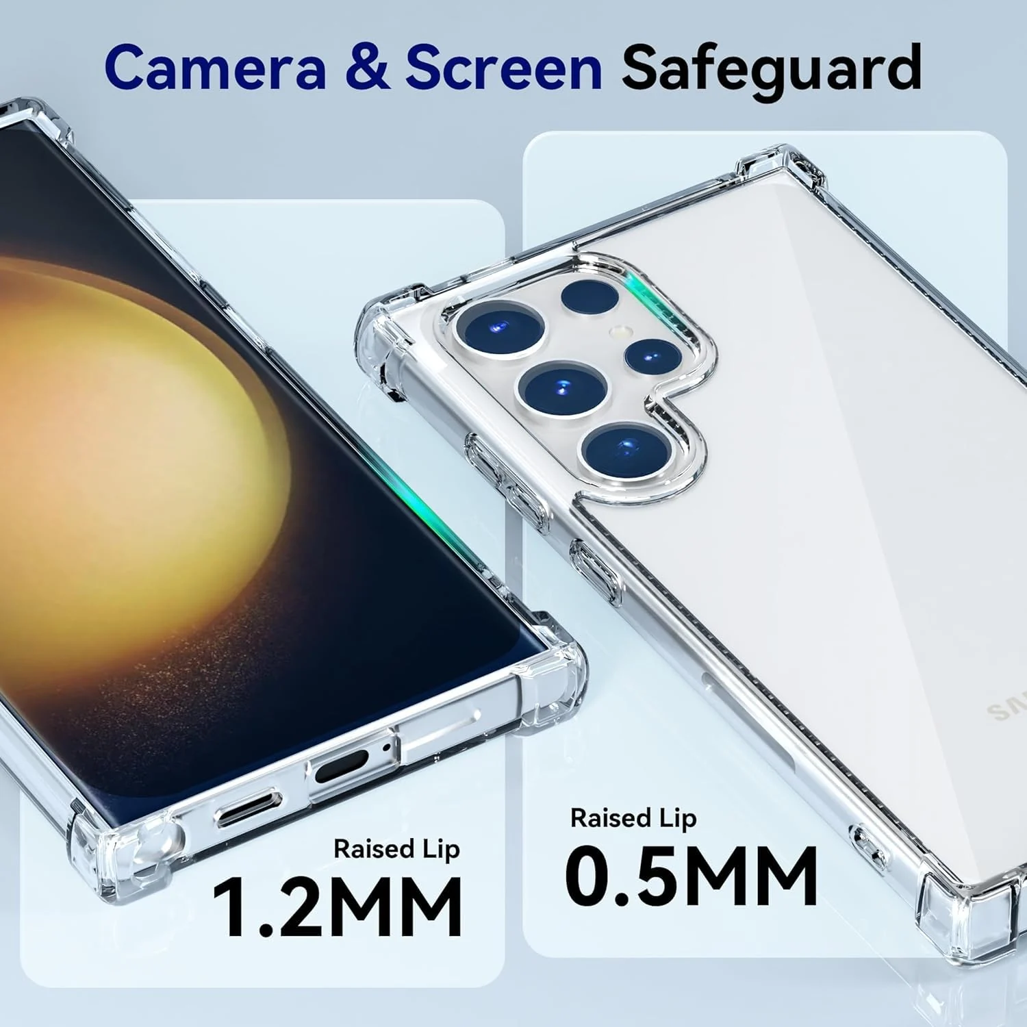 DL3 Mobilak Case Compatible with Samsung Galaxy S24 Ultra 5G, Cover Silicone TPU Gorilla Anti-shock Shockproof Corners - Clear